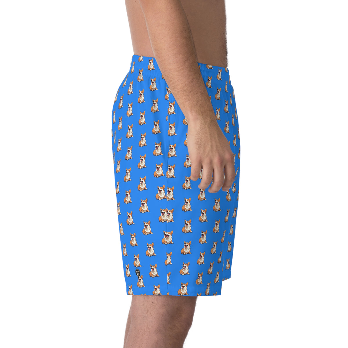 Comical Corgi All Smiles Repeater Pattern Blue Board Shorts