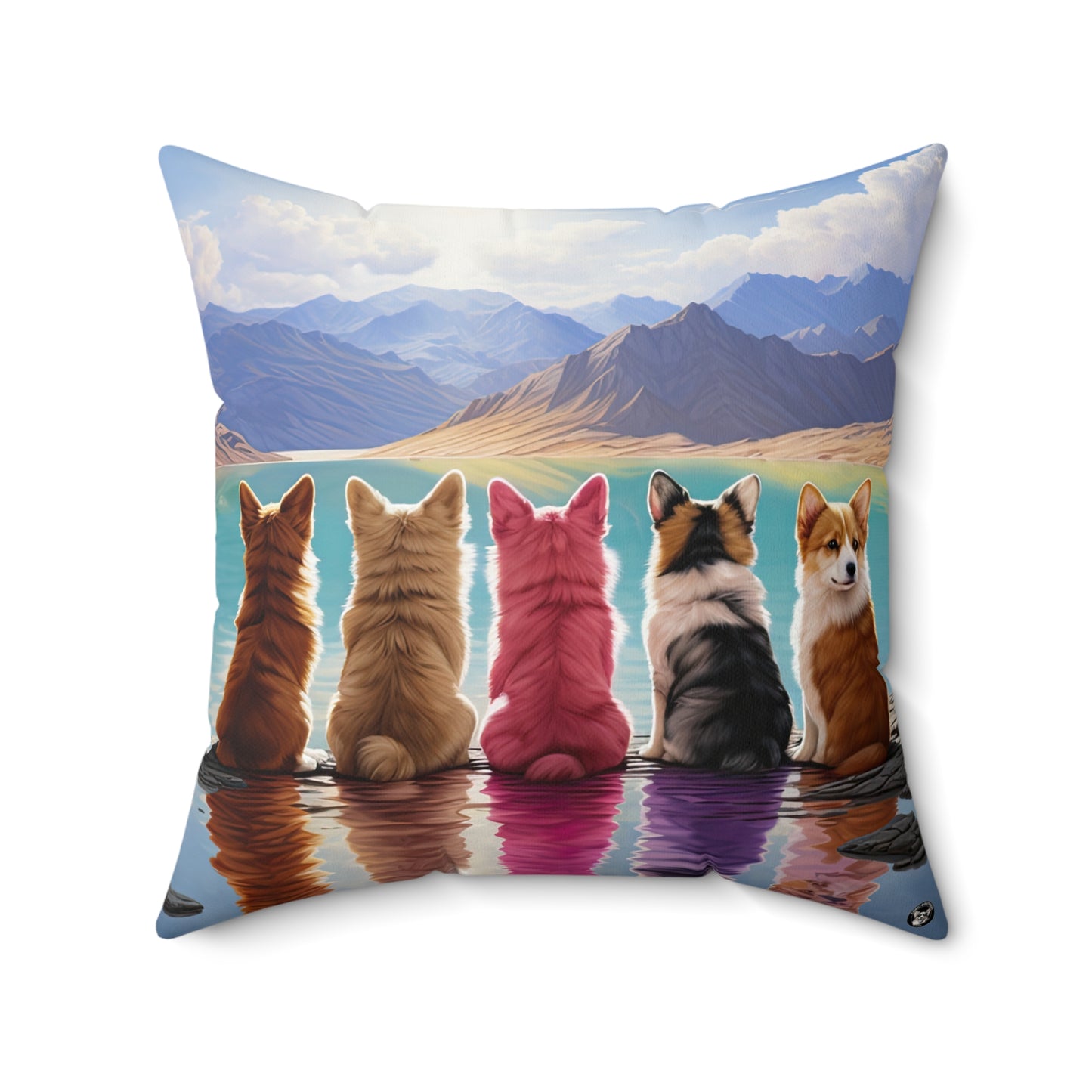 Corgi Lake - Throw Pillow