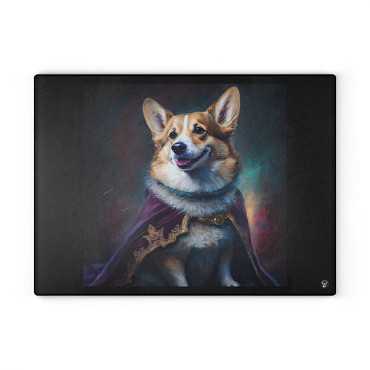 Corgi Royalty - Glass Cutting Board