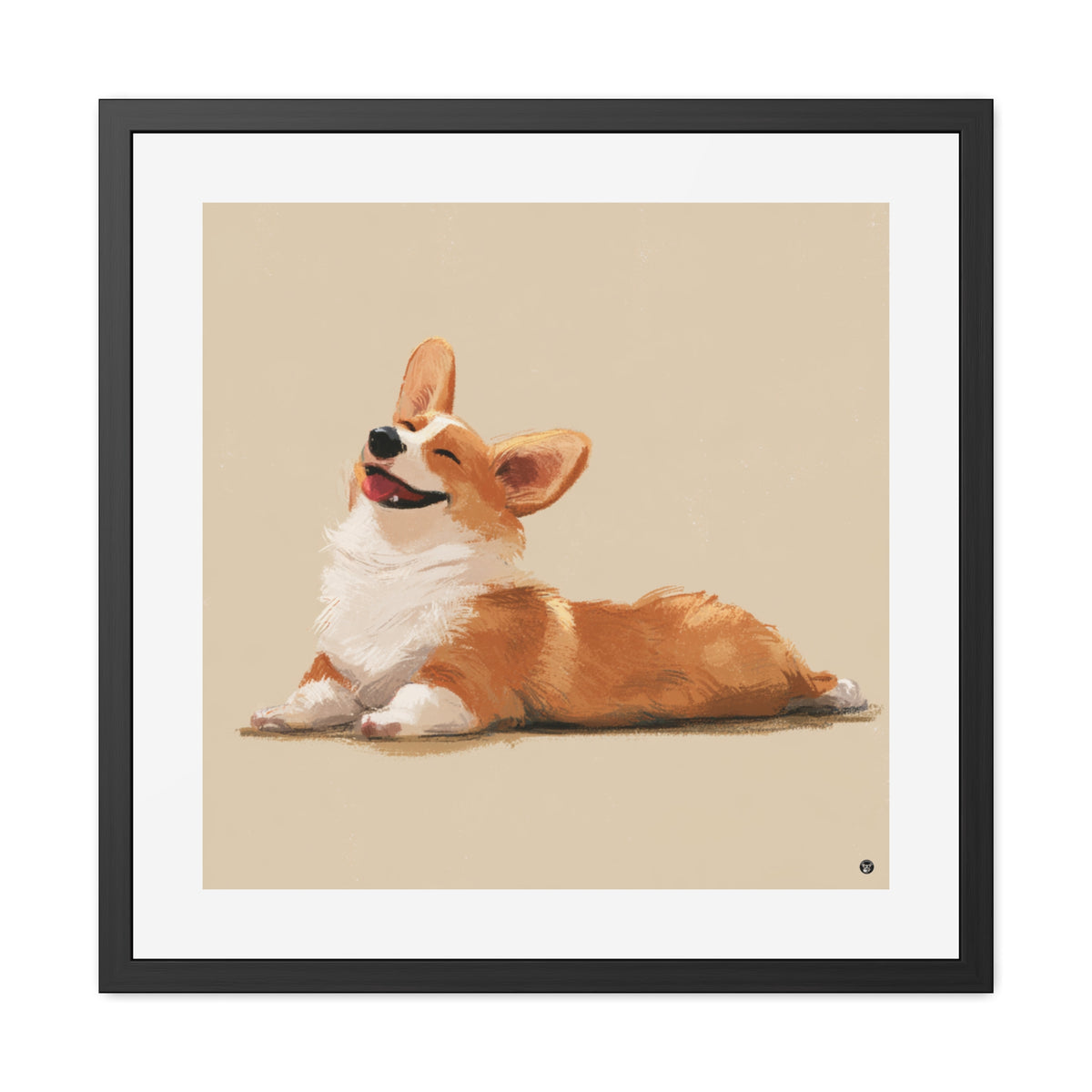 Giddy Sploot  - Happy Corgi Exclusive Framed Print
