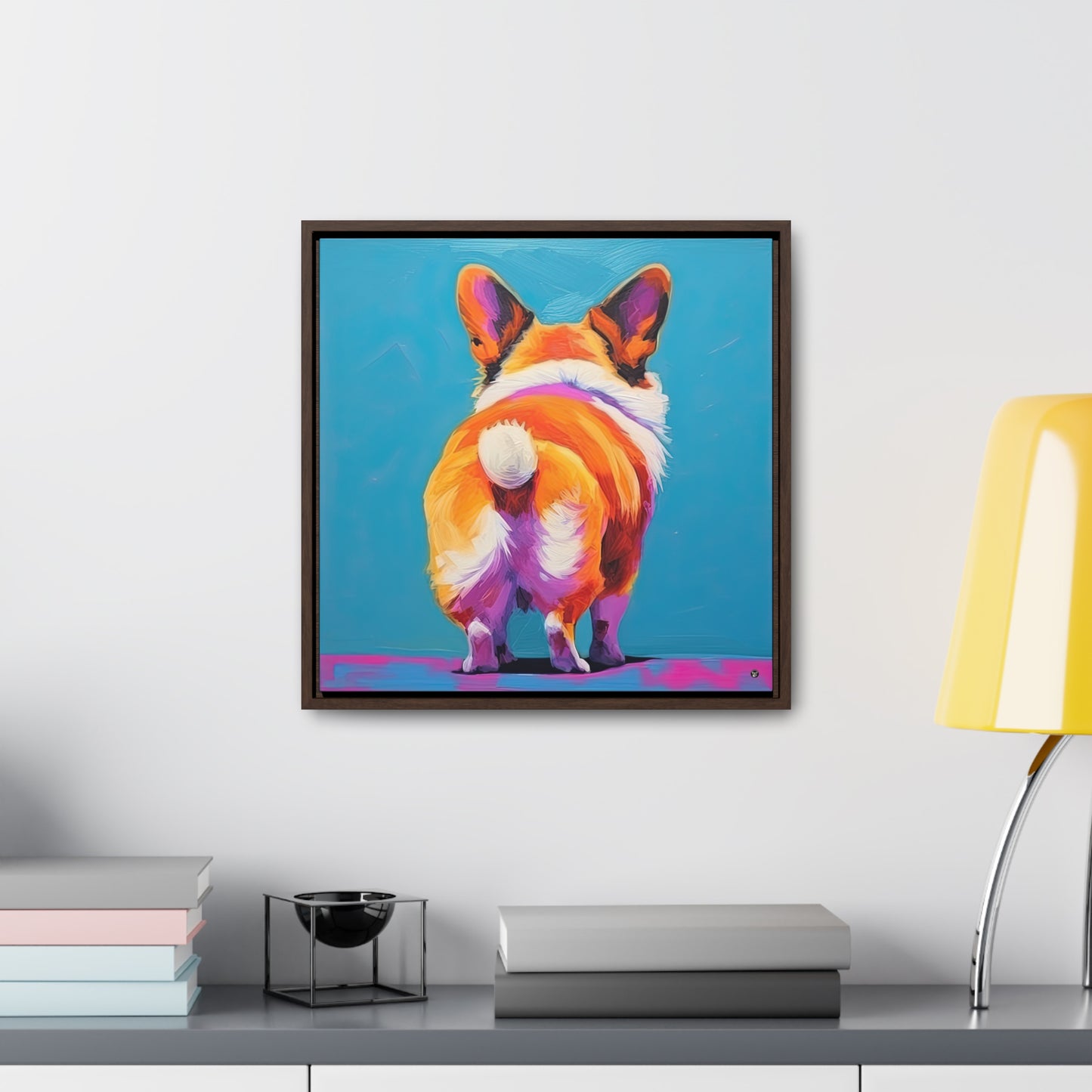 Corgi Butt - Framed on Canvas
