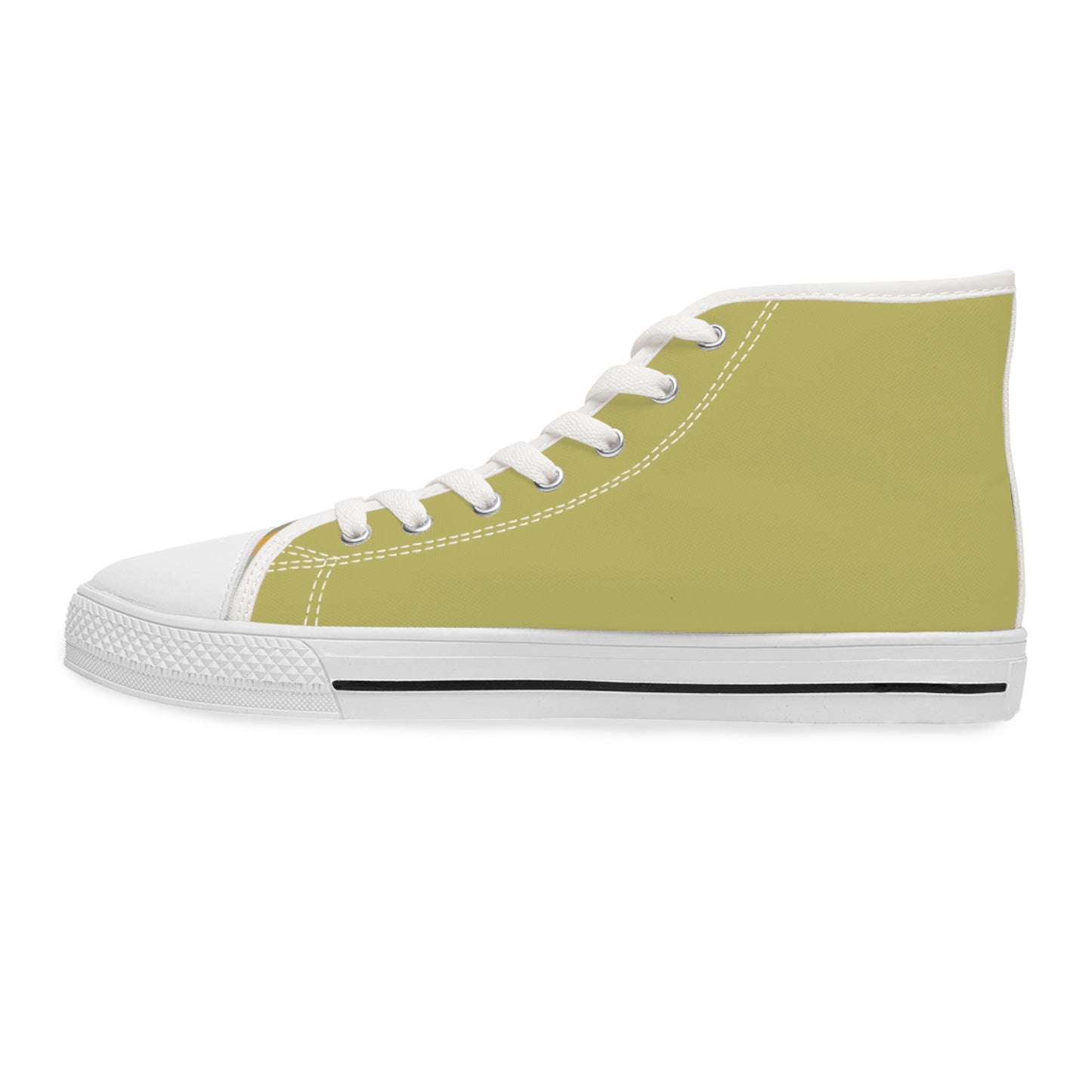 Classic Queen's Corgi Artistic Illustration Women's High Top Casual Khaki Canvas Sneakers