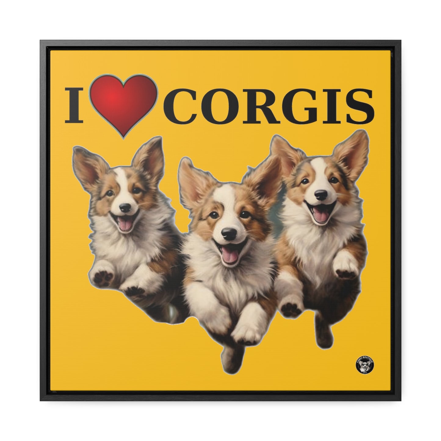 I Heart Corgis - Framed on Canvas
