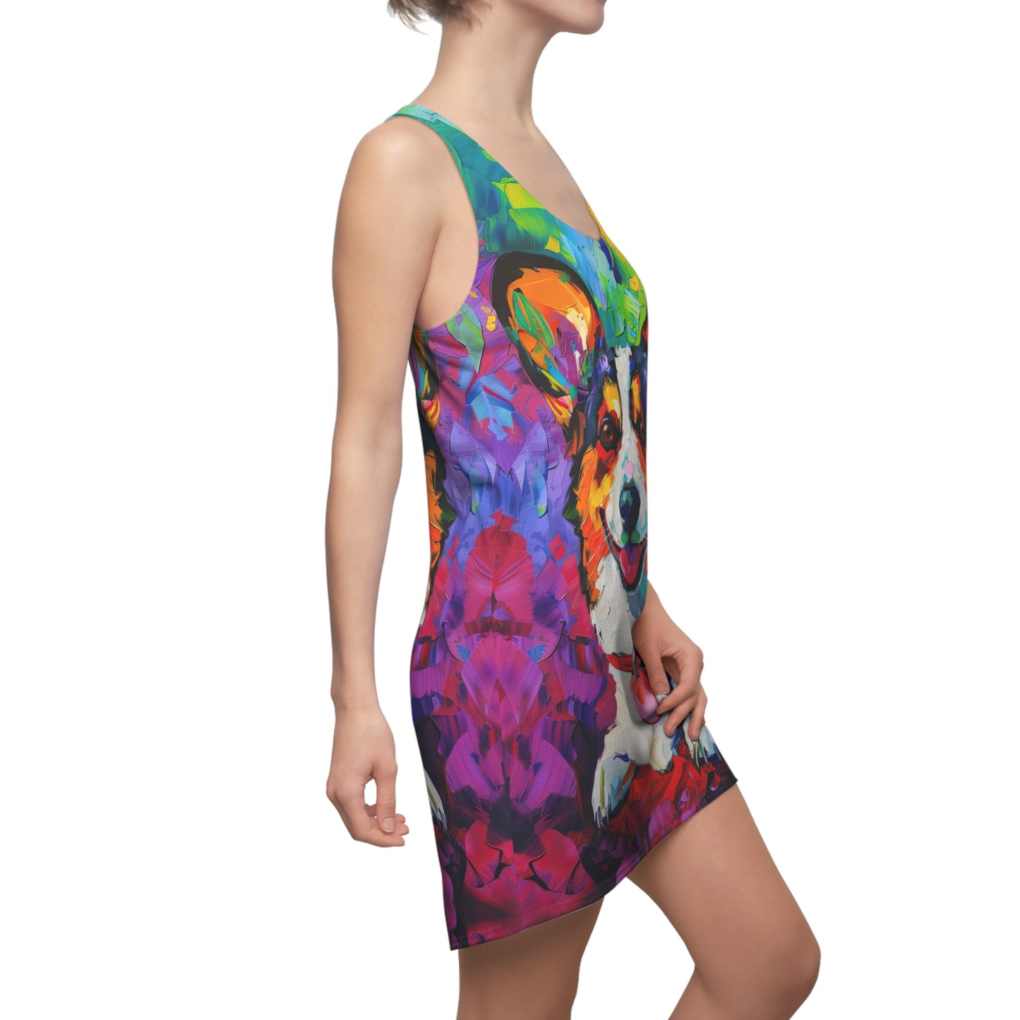 Colorful Cardigan - Racerback Dress