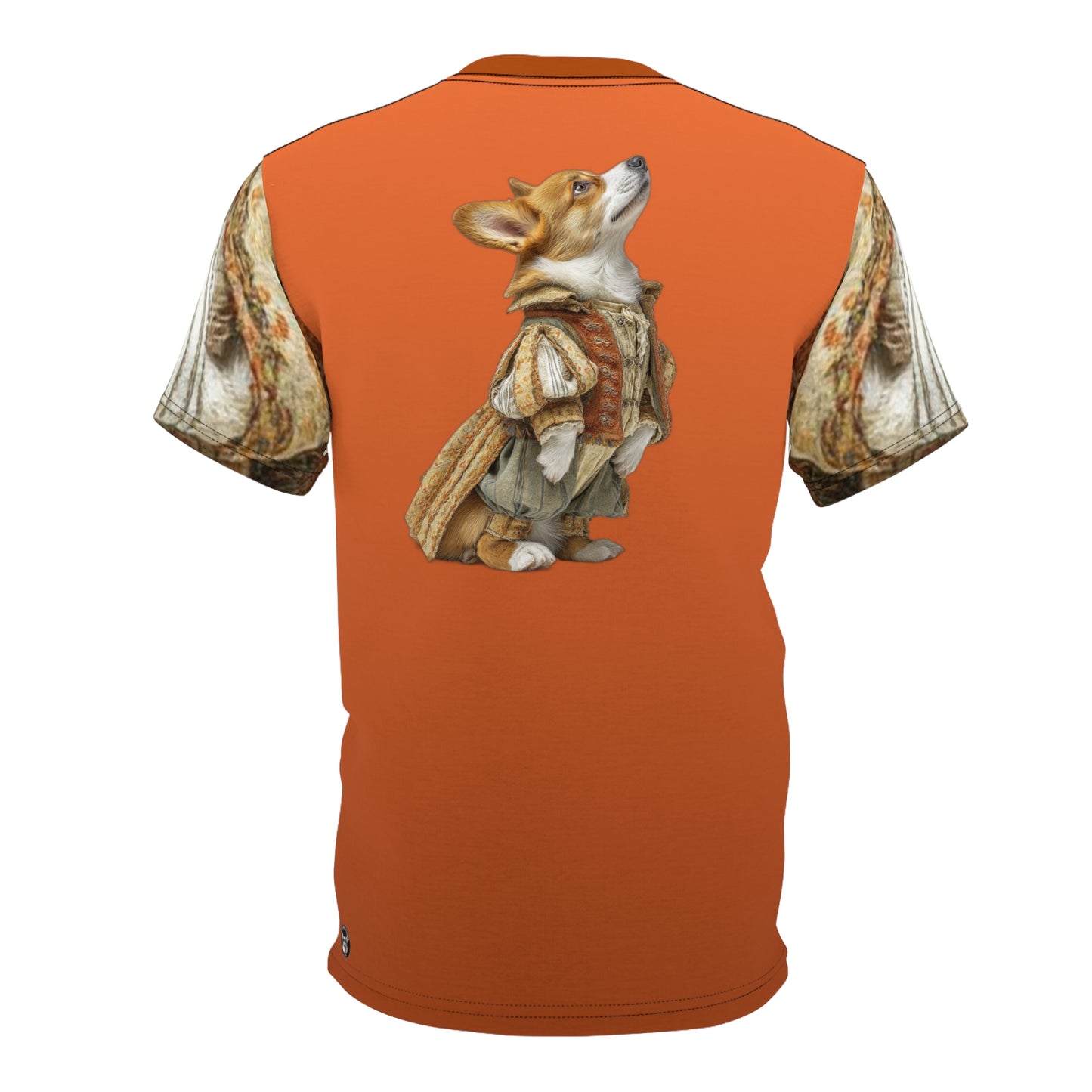 Prince Corgi Artistic Royalty Burnt Orange Bold Fashion Tee — Exclusive Corgi Artwork