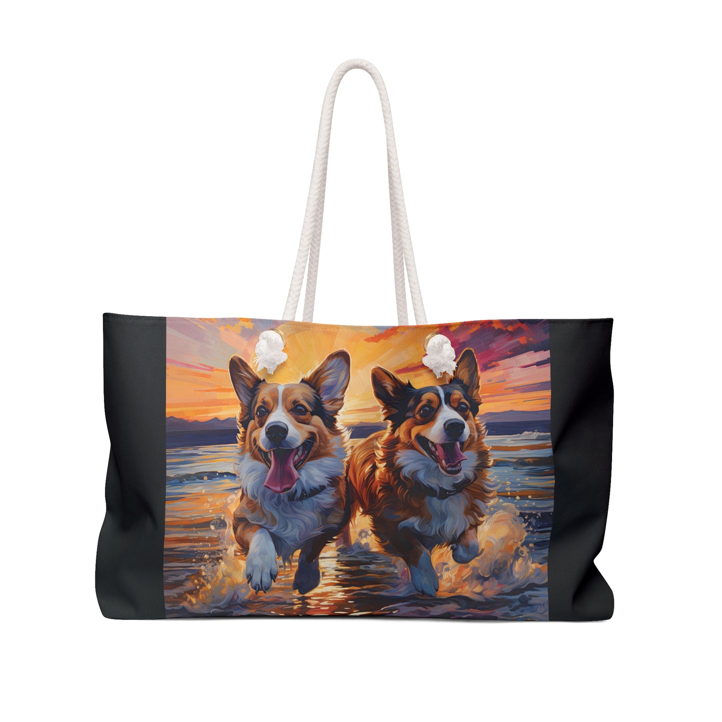 Beach Buds Corgi Weekender Beach Bag – Corgis in the Waves Travel Tote