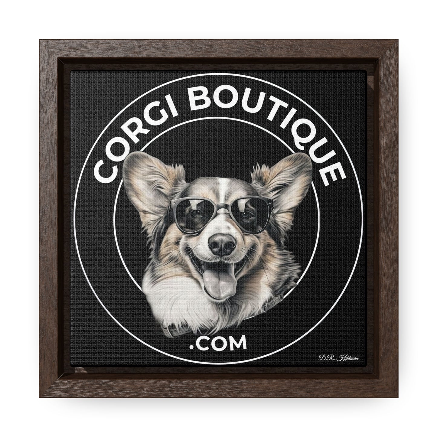 Corgi Boutique - Framed on Canvas