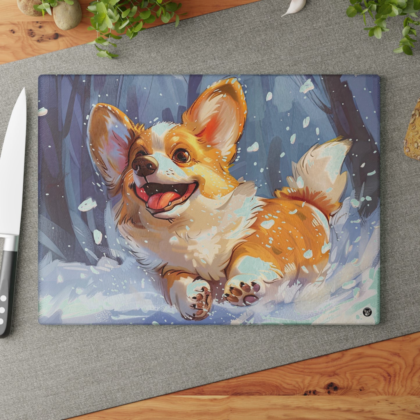 Winter Fun - Glass Cutting Board