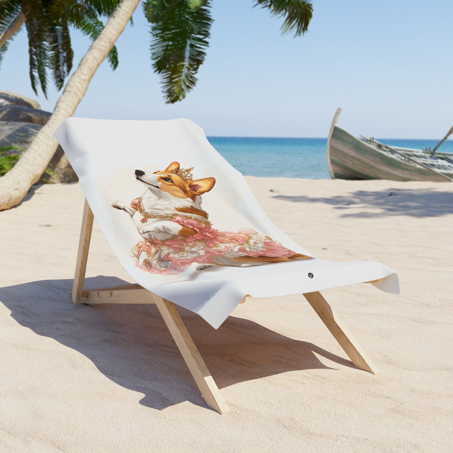 Princess Corgi Beach Towel
