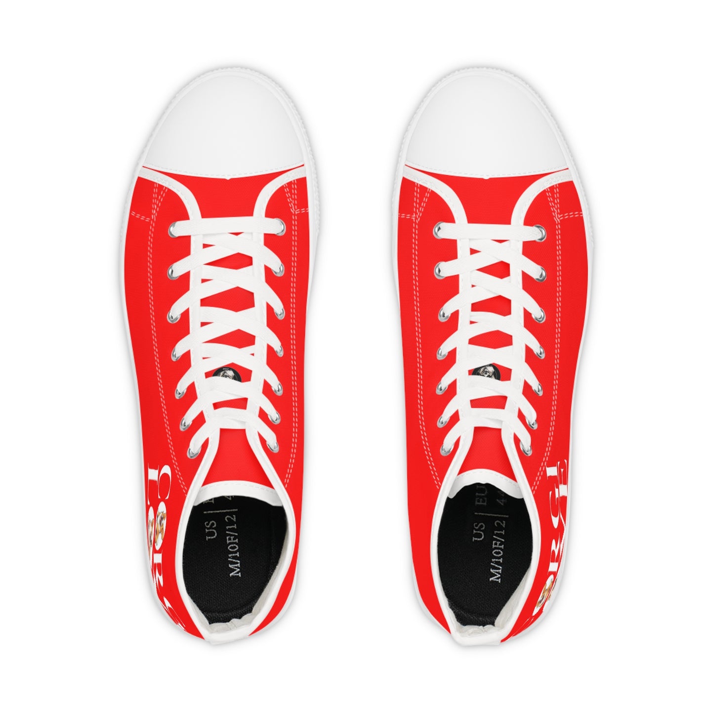 Corgi Love Men's High Top Casual Red Canvas Sneakers