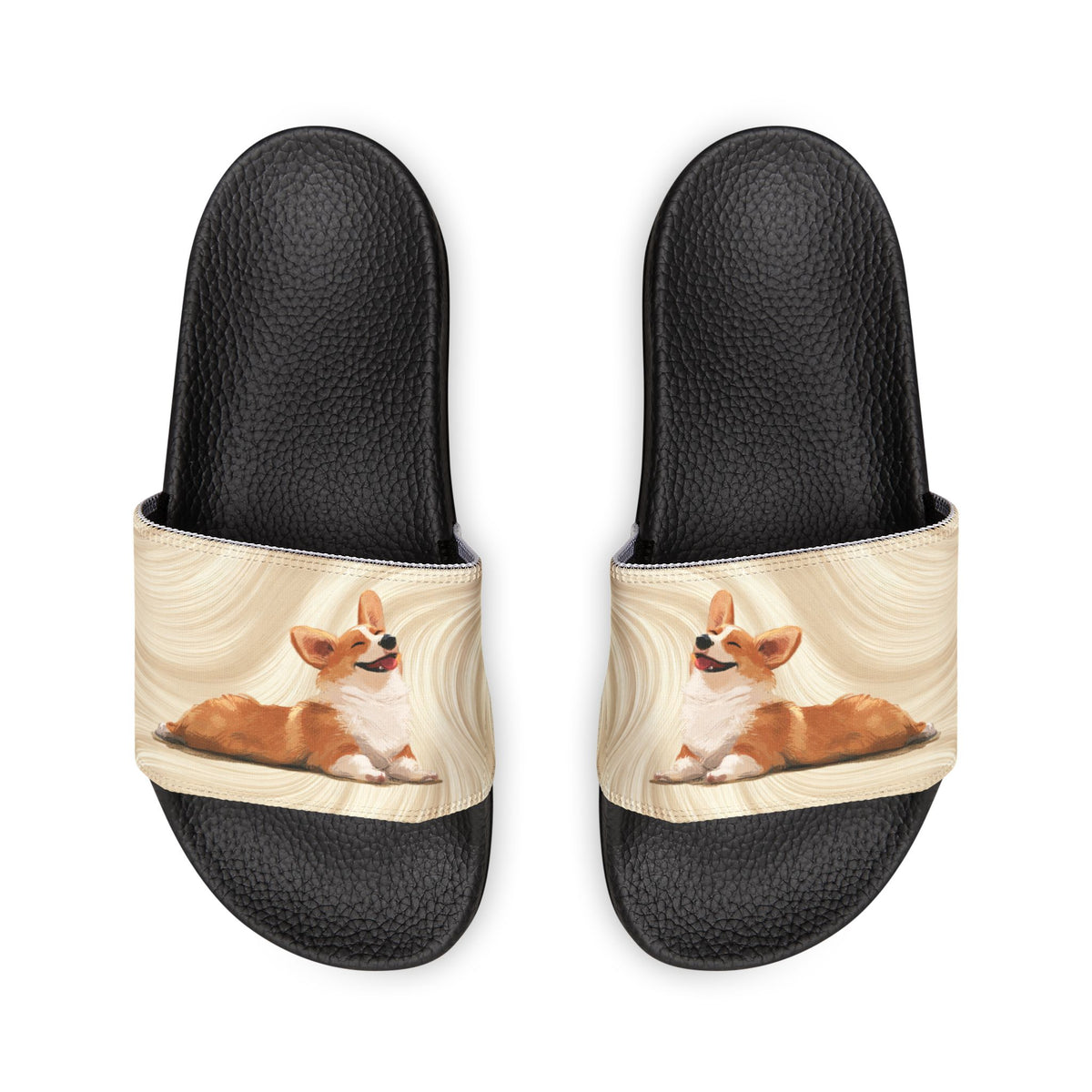Giddy Sploot Men's Rich Creamy Champagne Slide Sandals - Corgi Casual Pool & Beach Slides