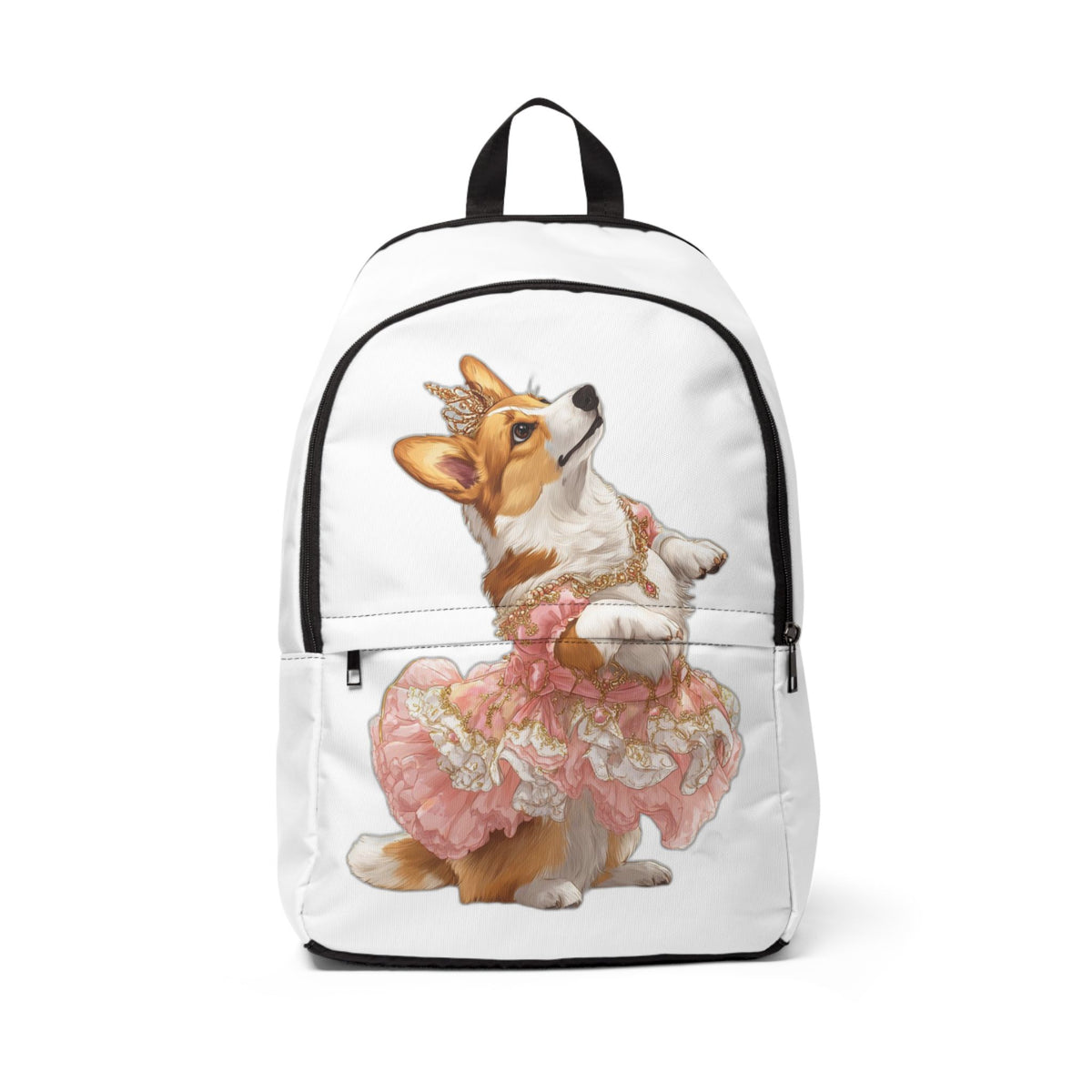 Princess Corgi White & Pink Backpack — Royal Corgi Rucksack