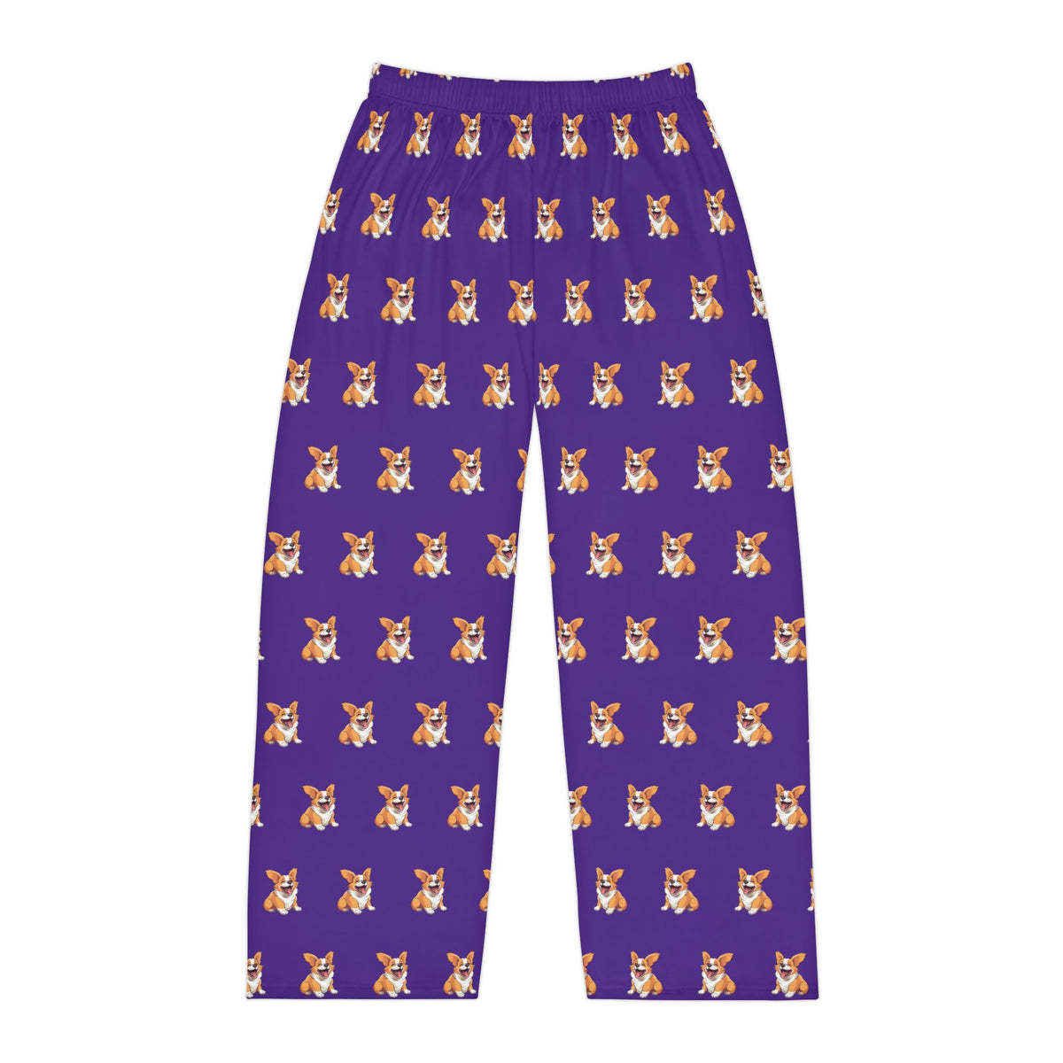 Jolly Jiggling Animated Corgi Men's Purple Lounge Pants