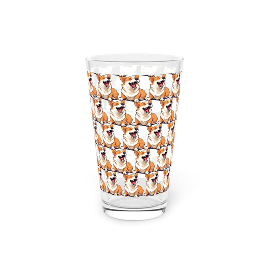 Comical Corgi Mosaic - Pint Glass