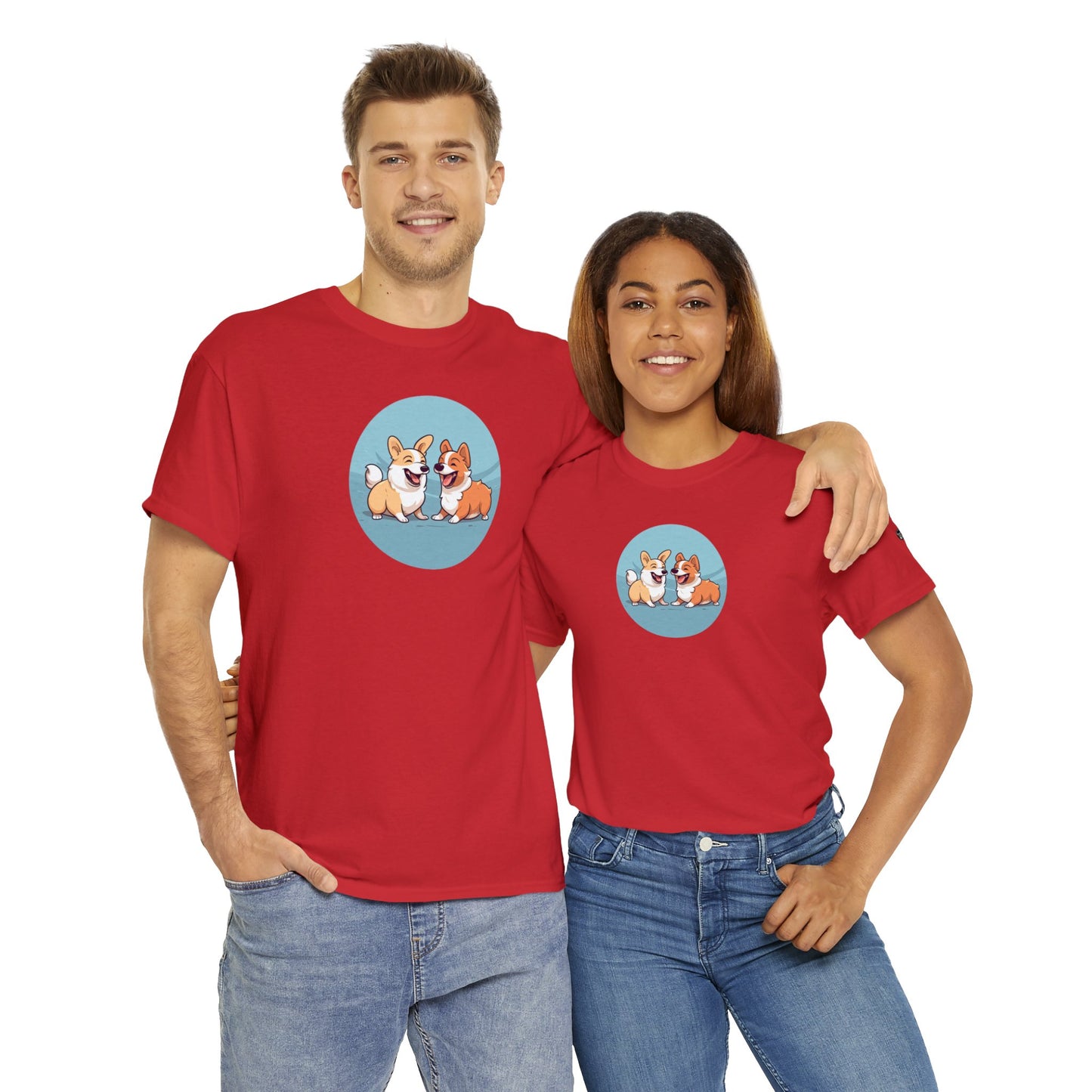 Corgi Couple - Unisex Heavy Cotton Tee