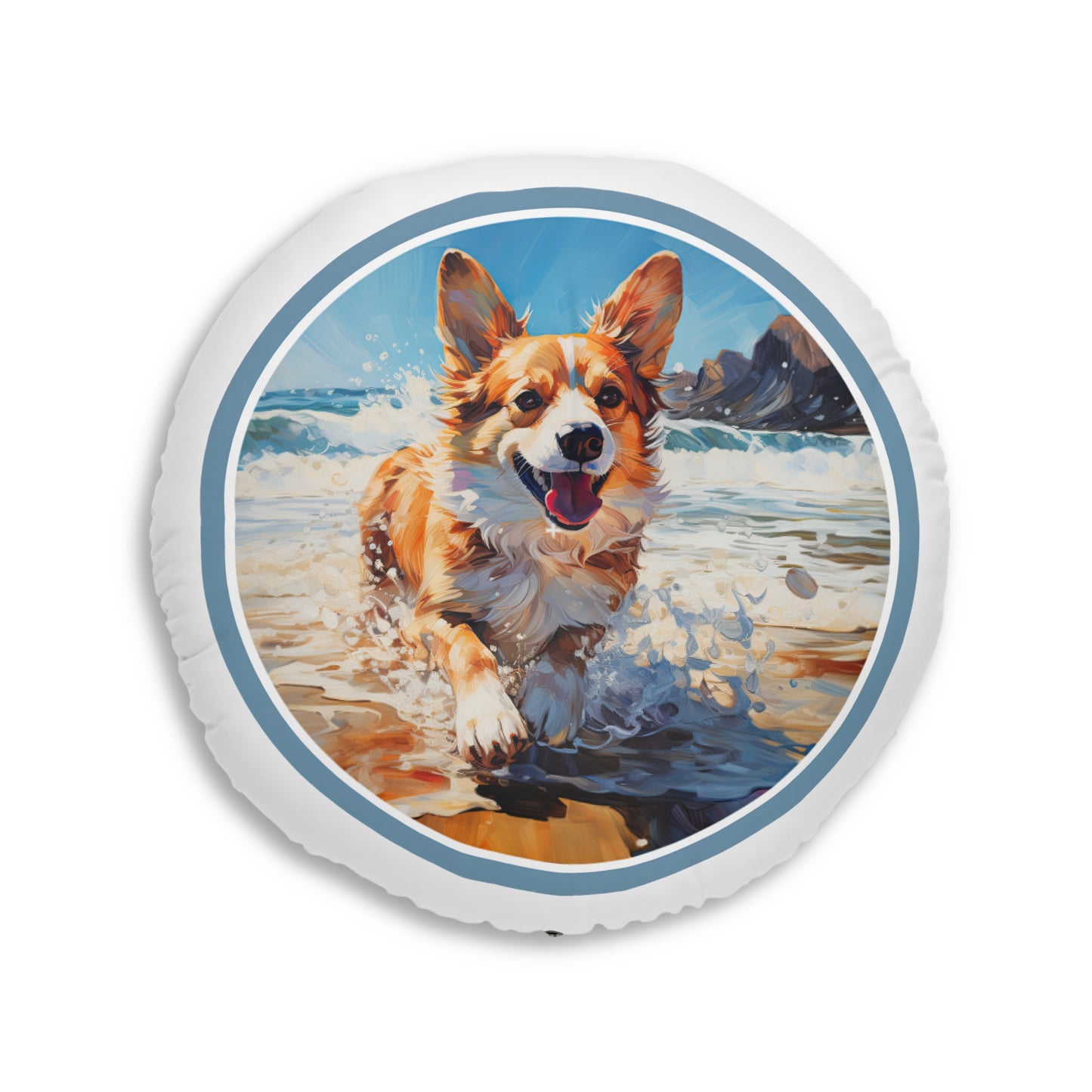 Coastal Corgi - Floor Pillow