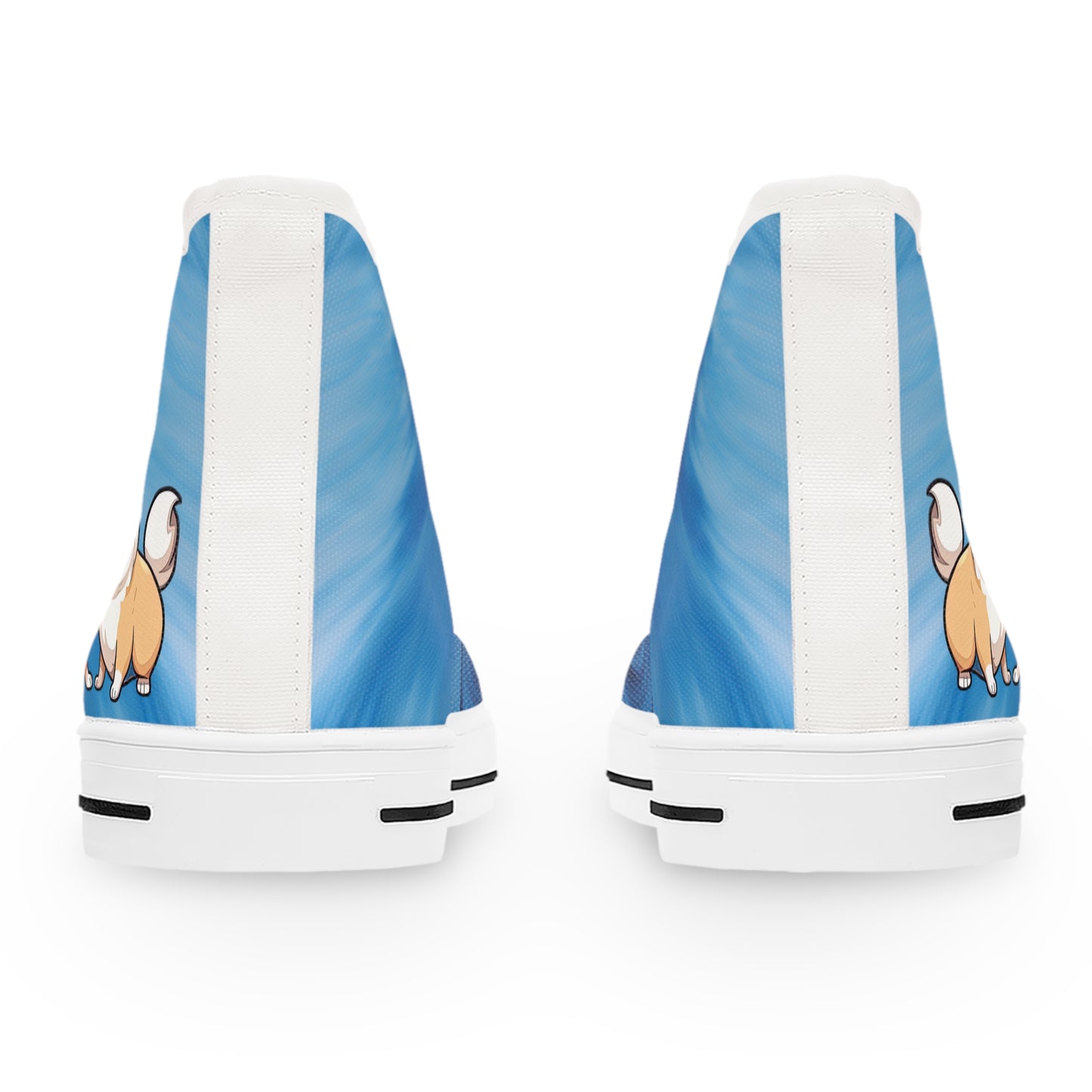 Best Mates Women's Cute Animated Corgis Casual Canvas Carolina Blue Low Top Sneakers
