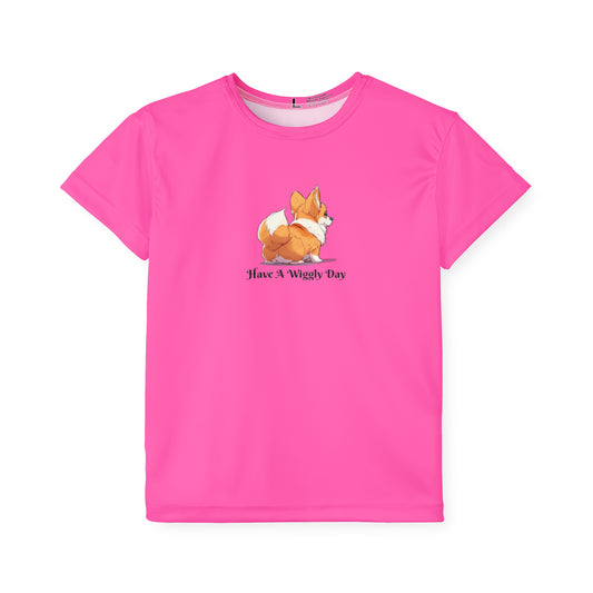 Have a Wiggly Day Kid's Sports Tee in Pink