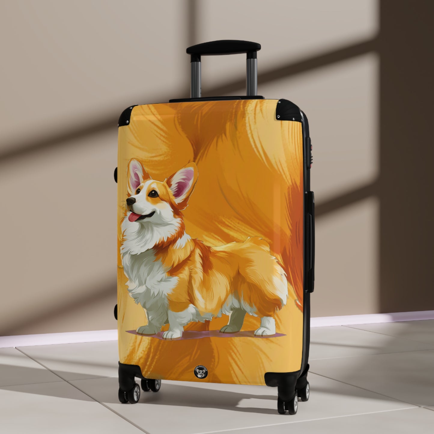 Classic Queen's Corgi Suitcases – Artistic Corgi Rolling Luggage
