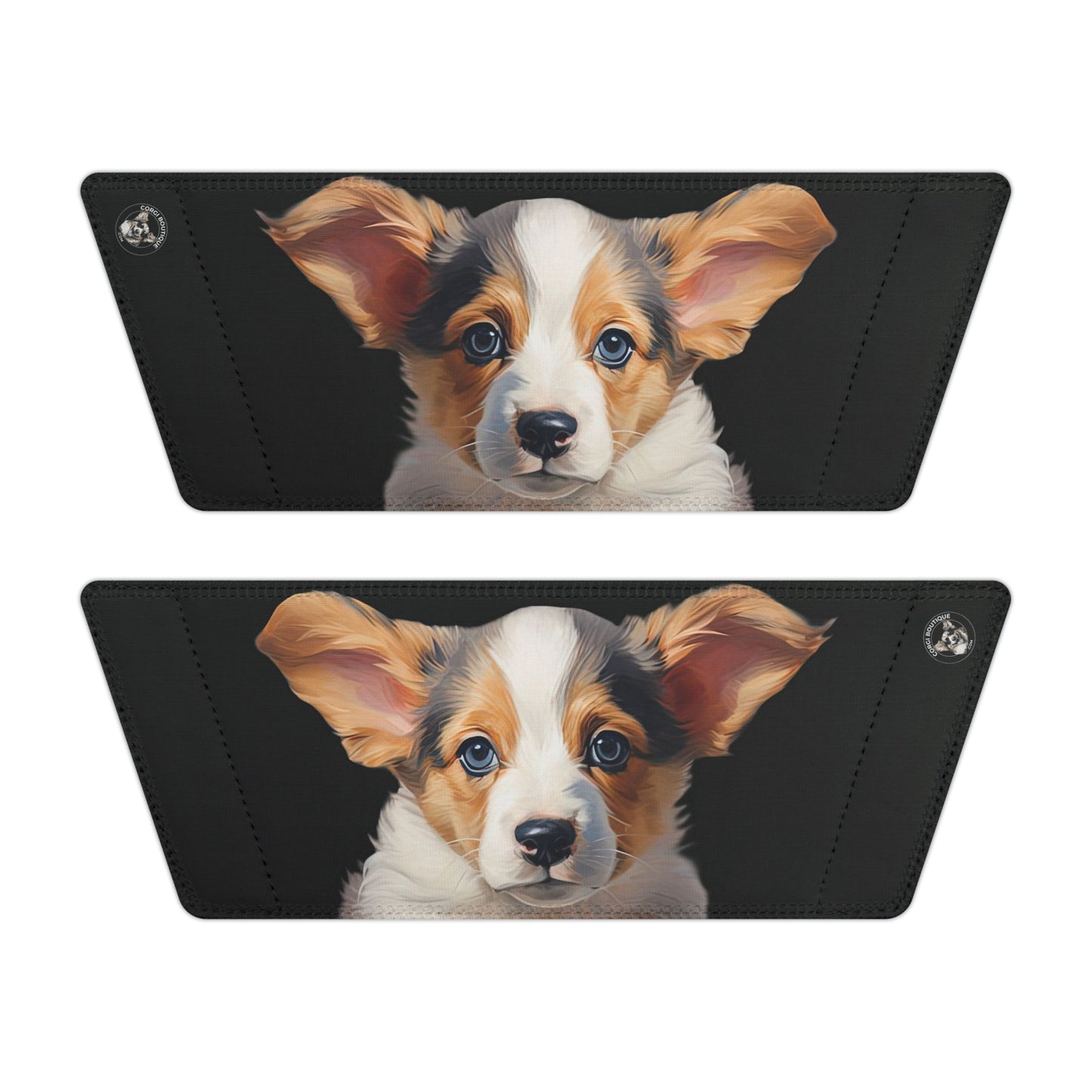 Puppy Dog Eyes Corgi Portrait Men's Black Slide Sandals - Casual Pool & Beach Slides