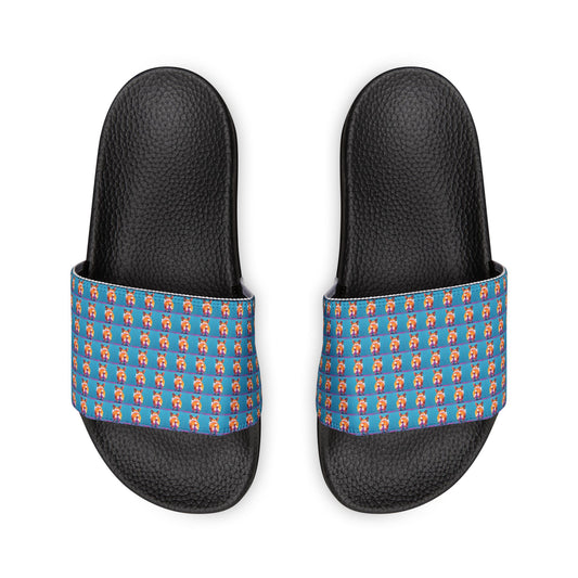 Corgi Butt Mosaic Pattern Men's Slide Sandals - Casual Pool & Beach Slides