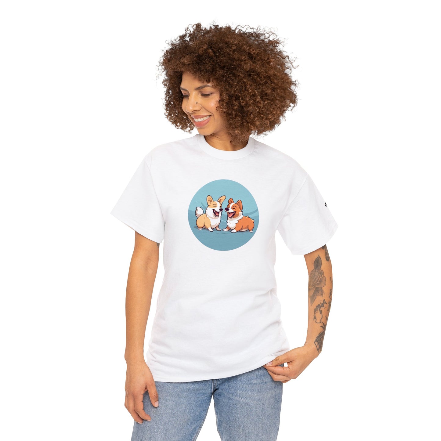 Corgi Couple - Unisex Heavy Cotton Tee