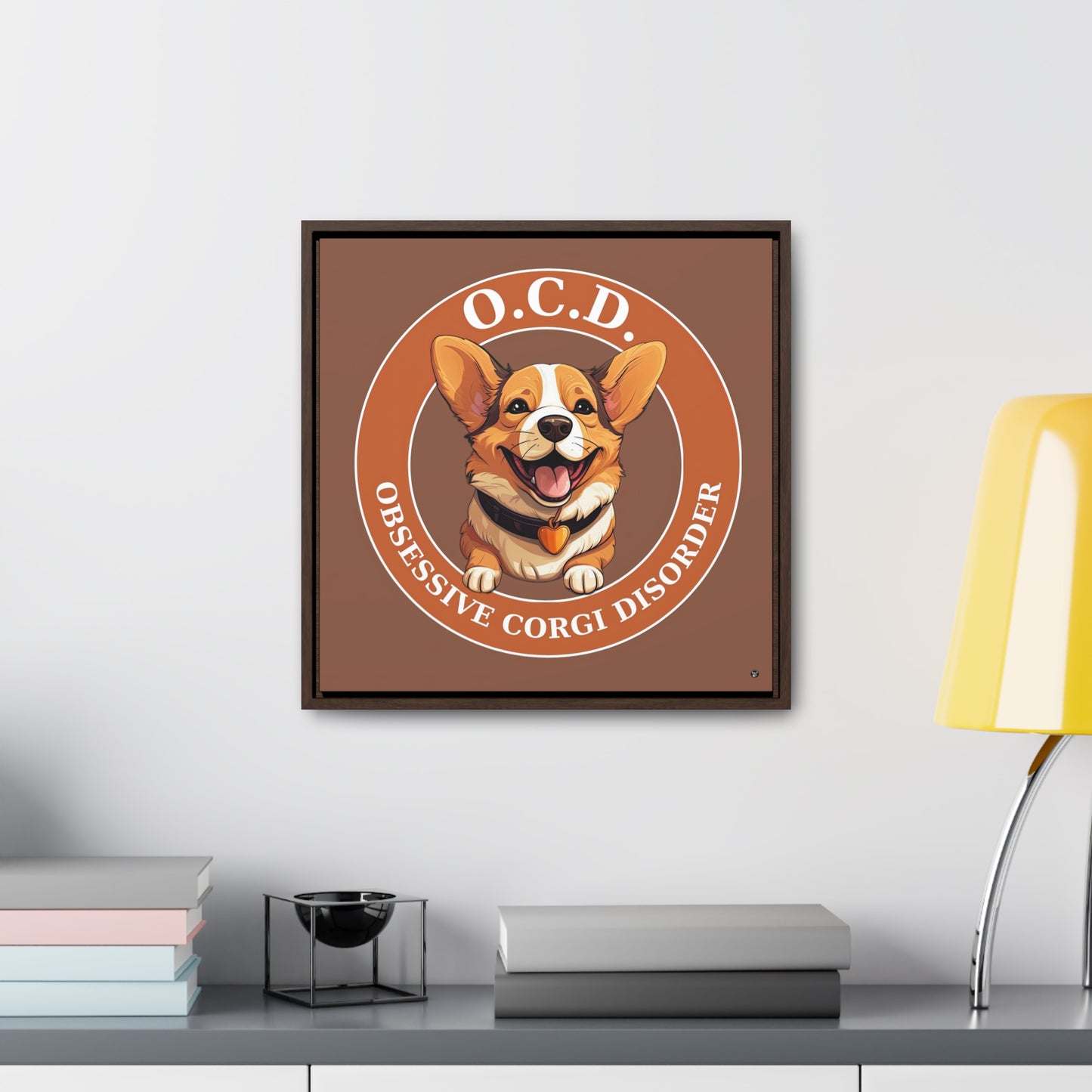 O.C.D. Obsessive Corgi Disorder - Framed on Canvas