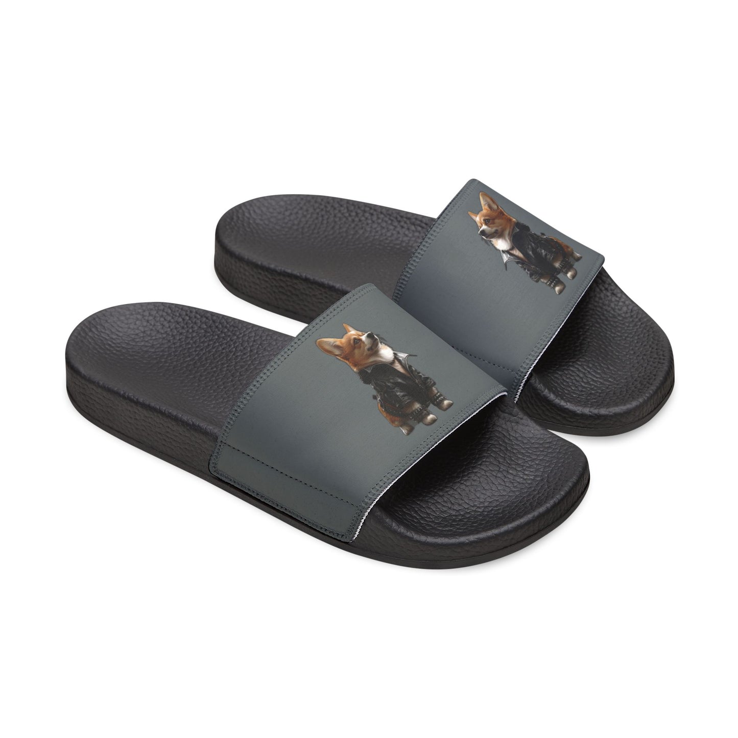 Leader of the Pack Men's Gray Slide Sandals - Casual Pool & Beach Slides