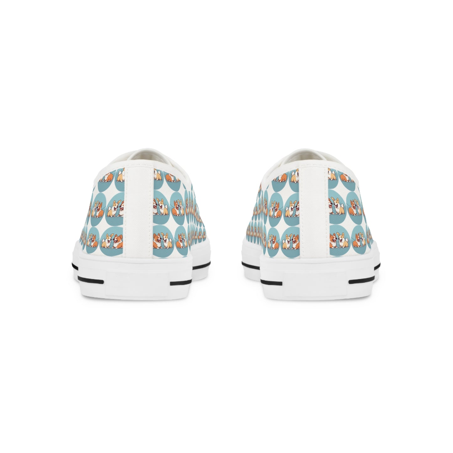 Corgi Couple Mosaic - Men's Low Top Sneakers