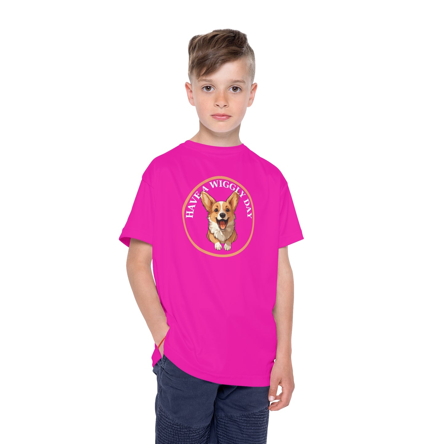 Have a Wiggly Day Kid's Sports Tee in Pink