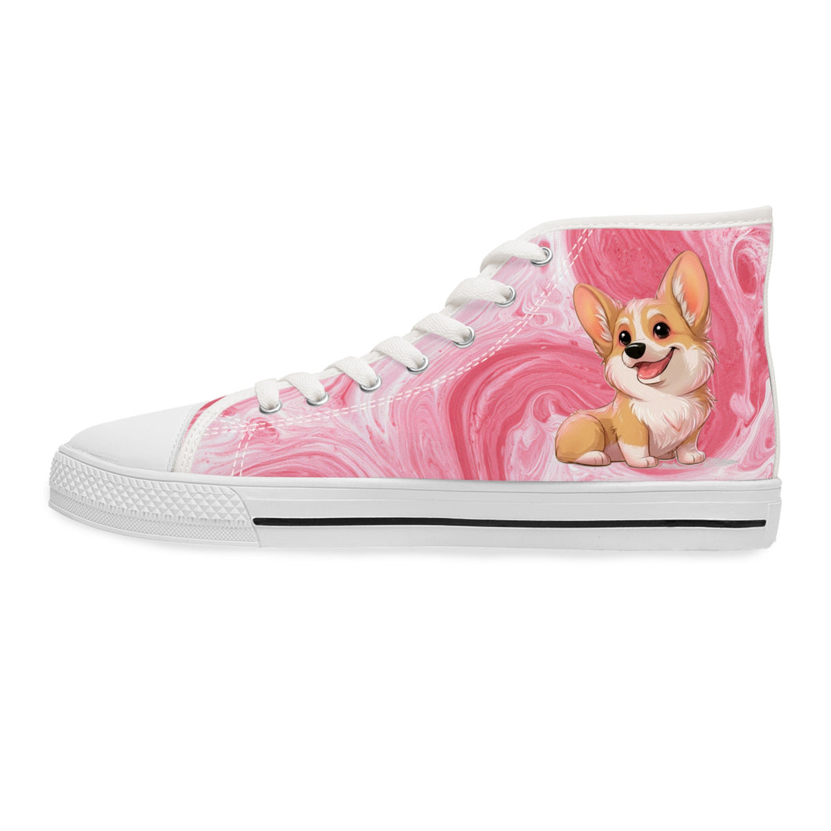 The Cuddle Connoisseur Women's High-Top Sneakers - Strawberry Swirl Canvas