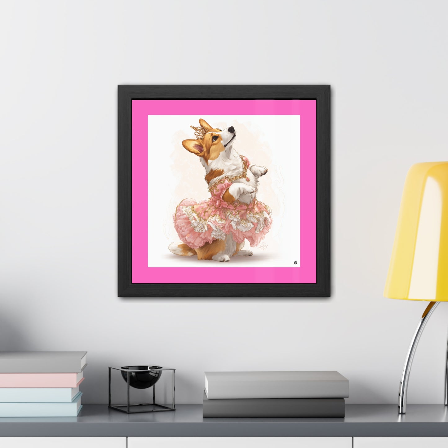 Impression encadrée Princess Corgi