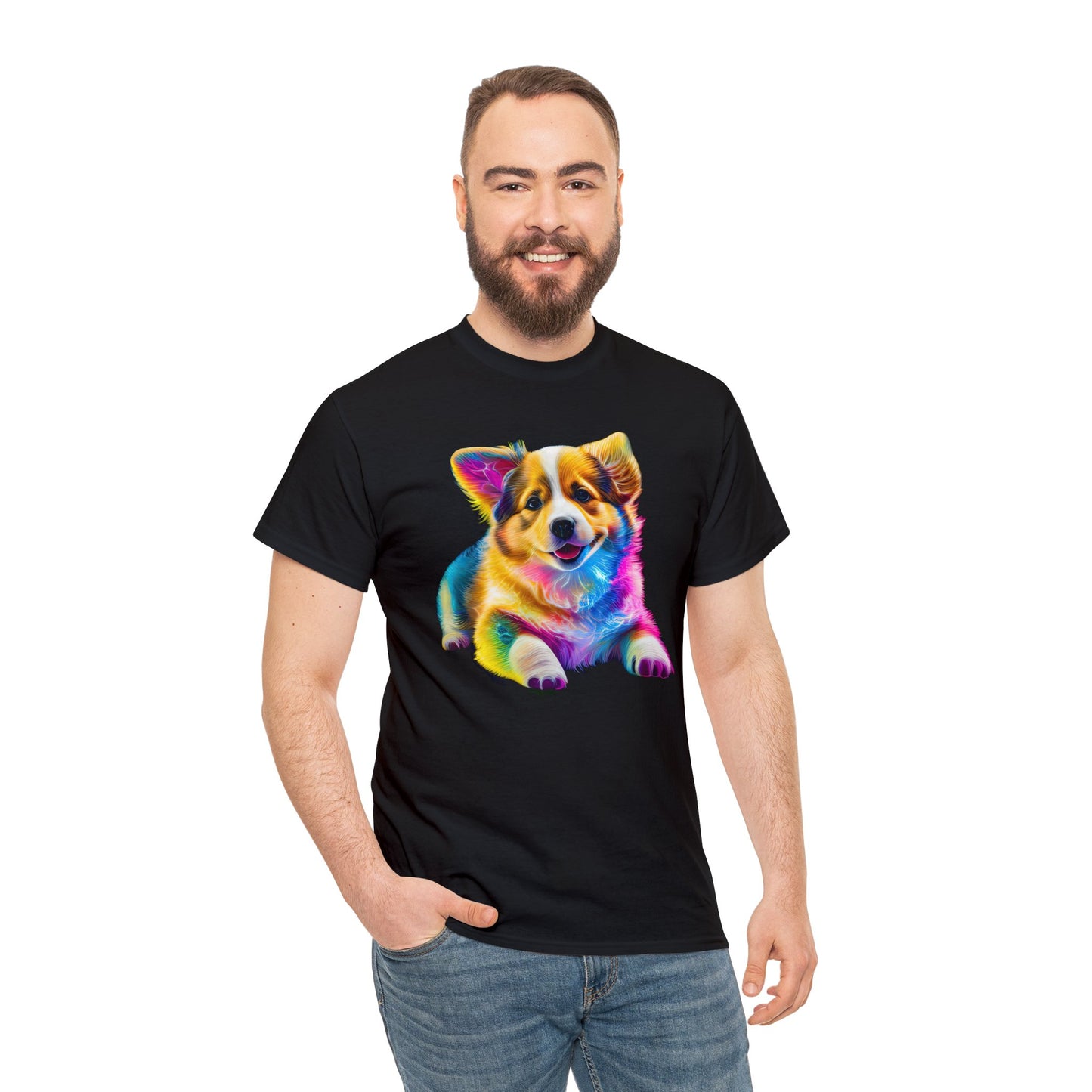 Colorful Corgi - Unisex Heavy Cotton Tee