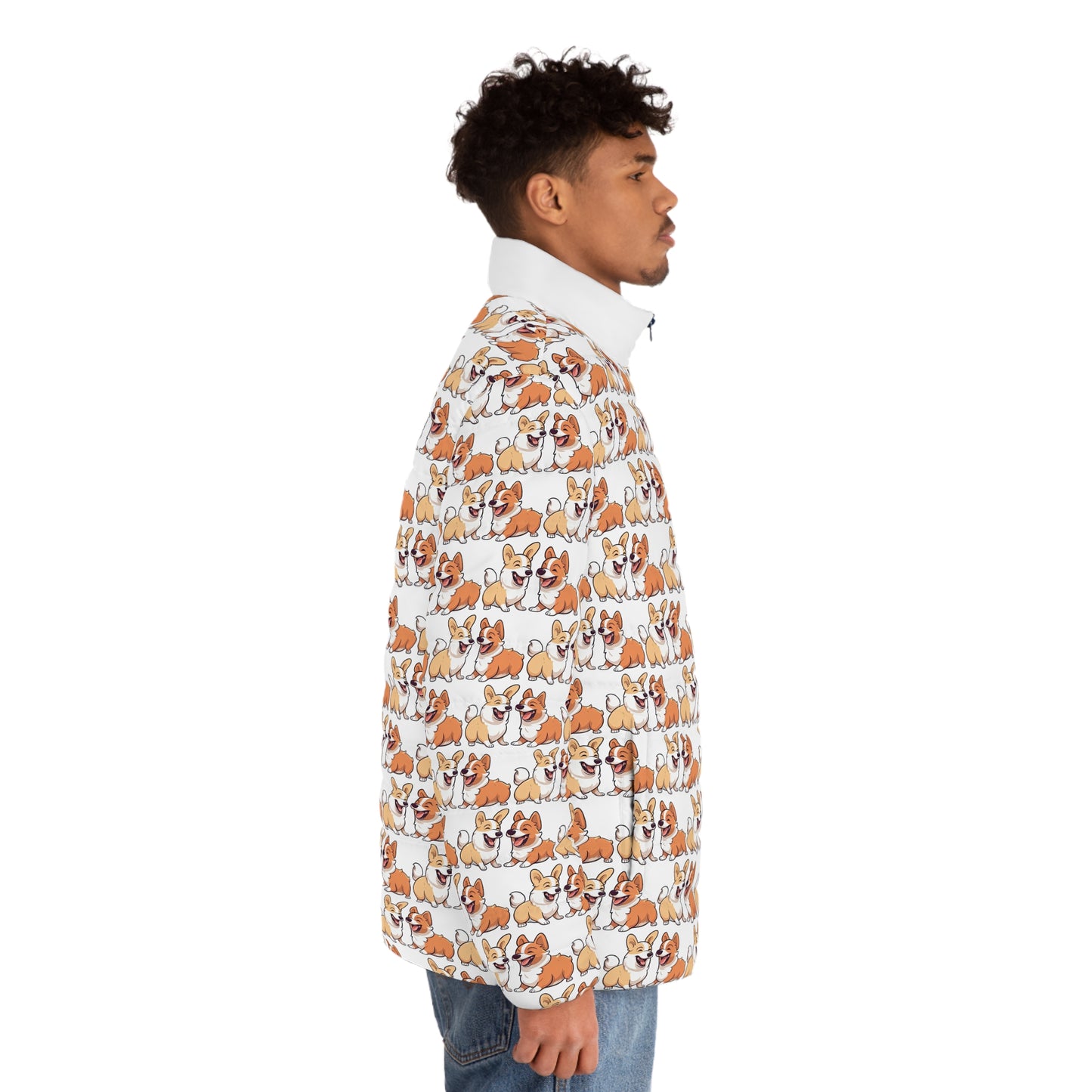 Corgi Couple Mosaic - Puffer Jacket