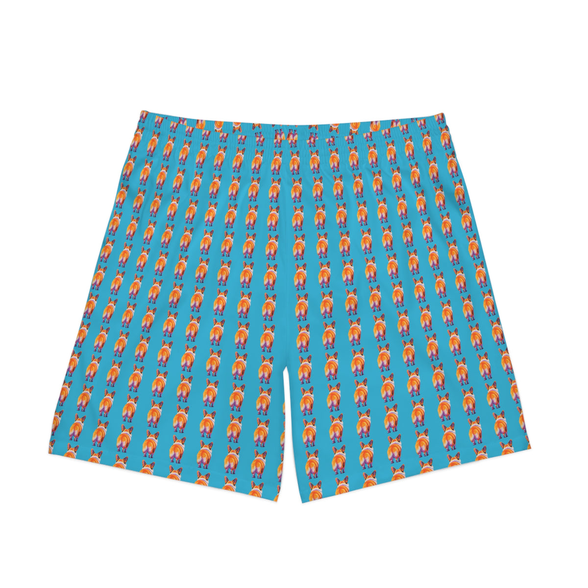 Corgi Butt Stripes Artistic Portrait - Blue Corgi Board Shorts