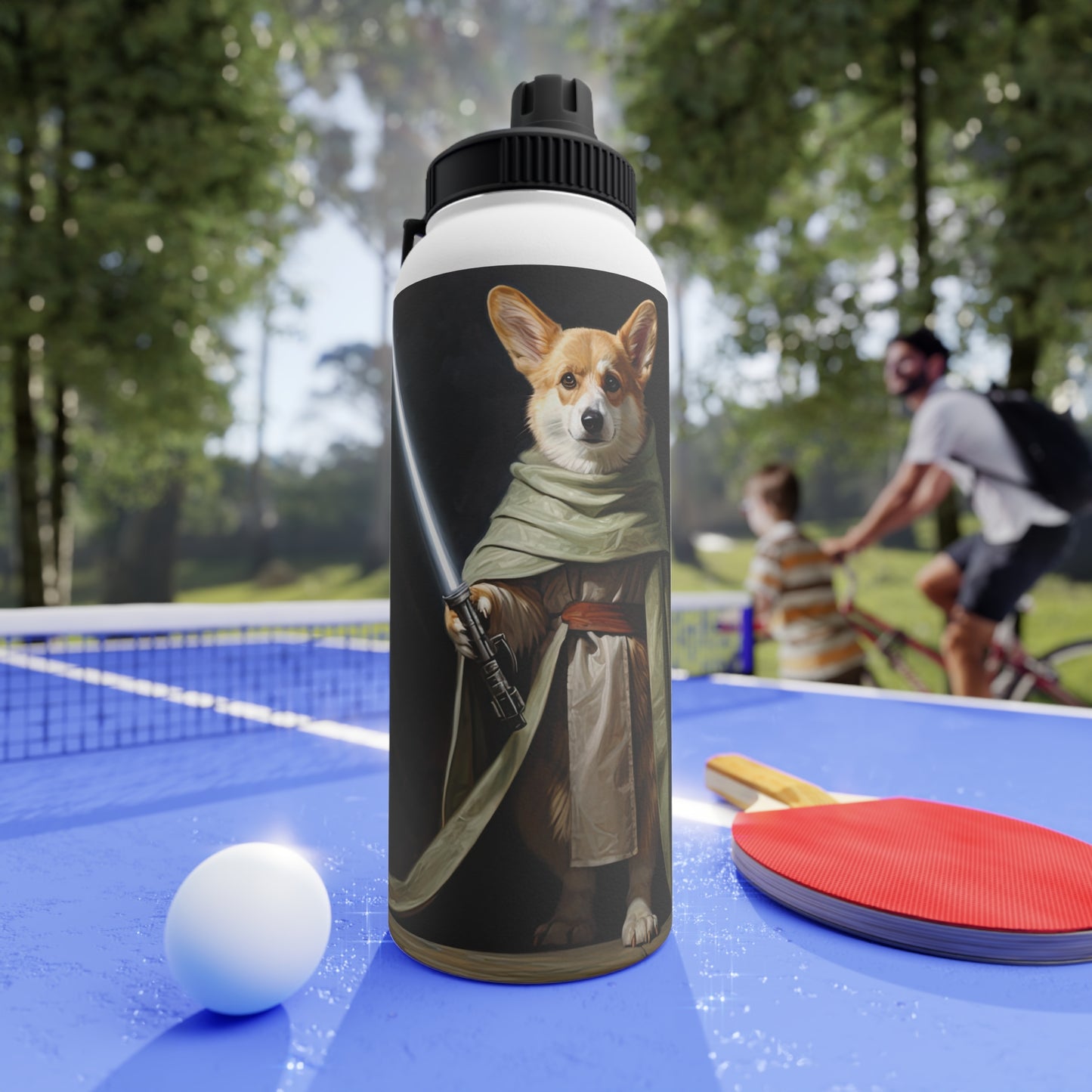 Jedi Corgi - Water Bottle with Sport Lid