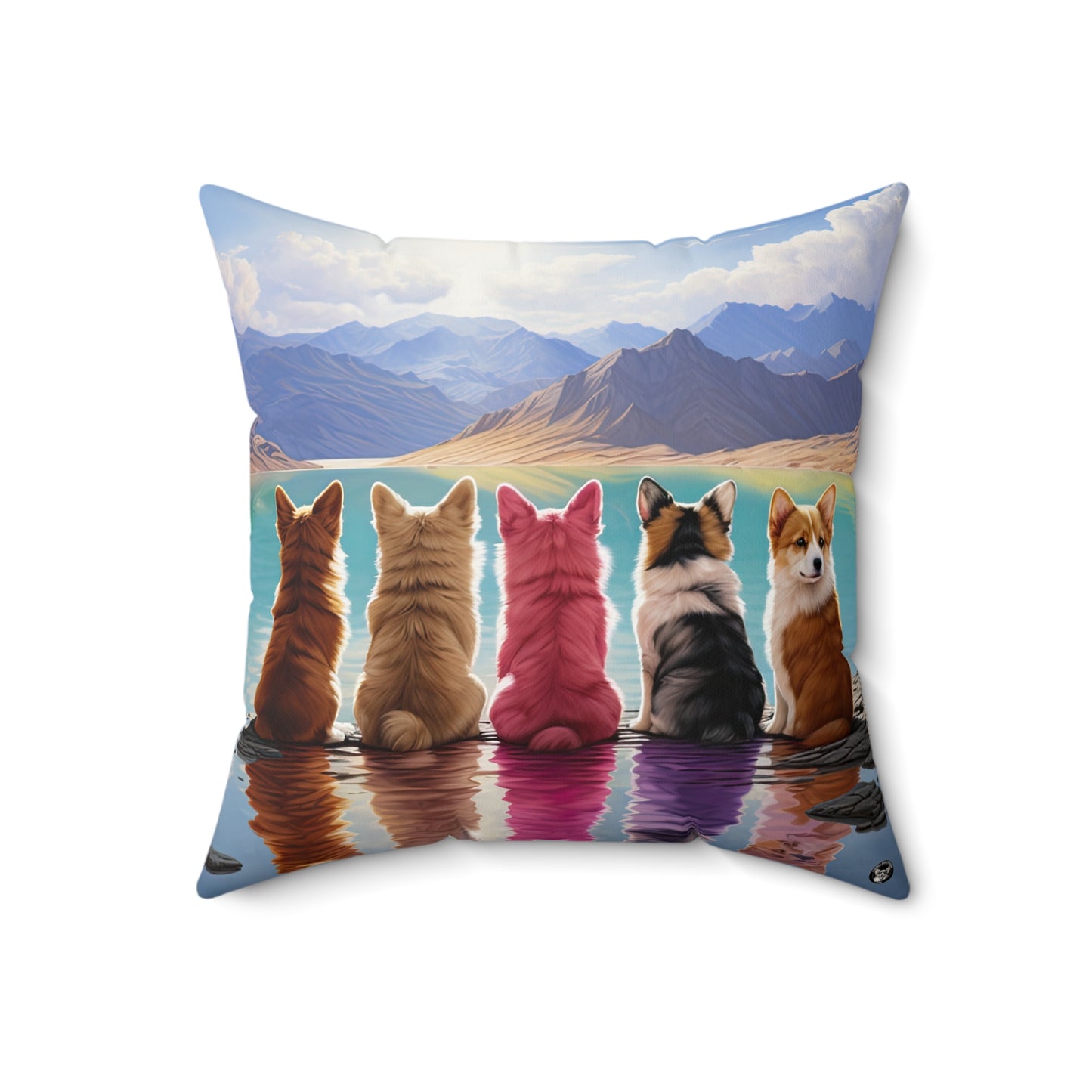 Corgi Lake - Throw Pillow