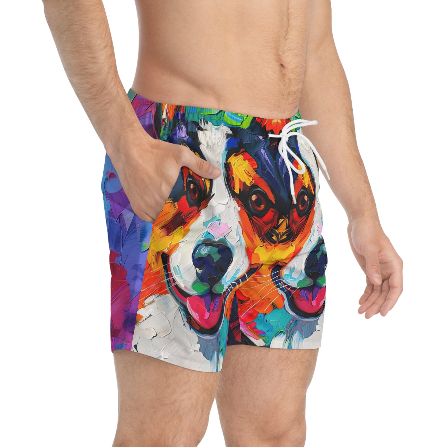 Colorful Corgi Swim Trunks