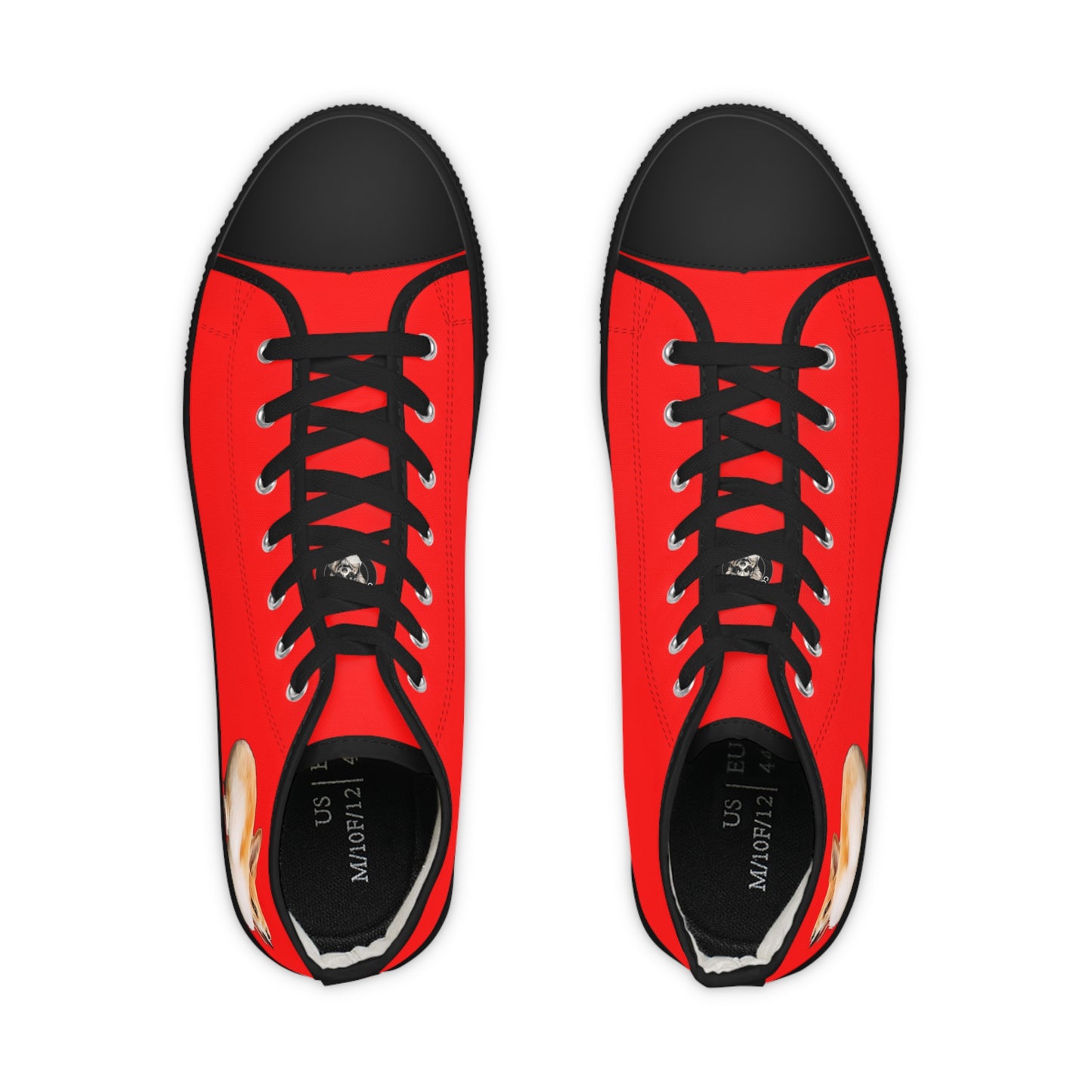 Baby Got Back Mid-Wiggle Men's High Top Casual Red Canvas Sneakers