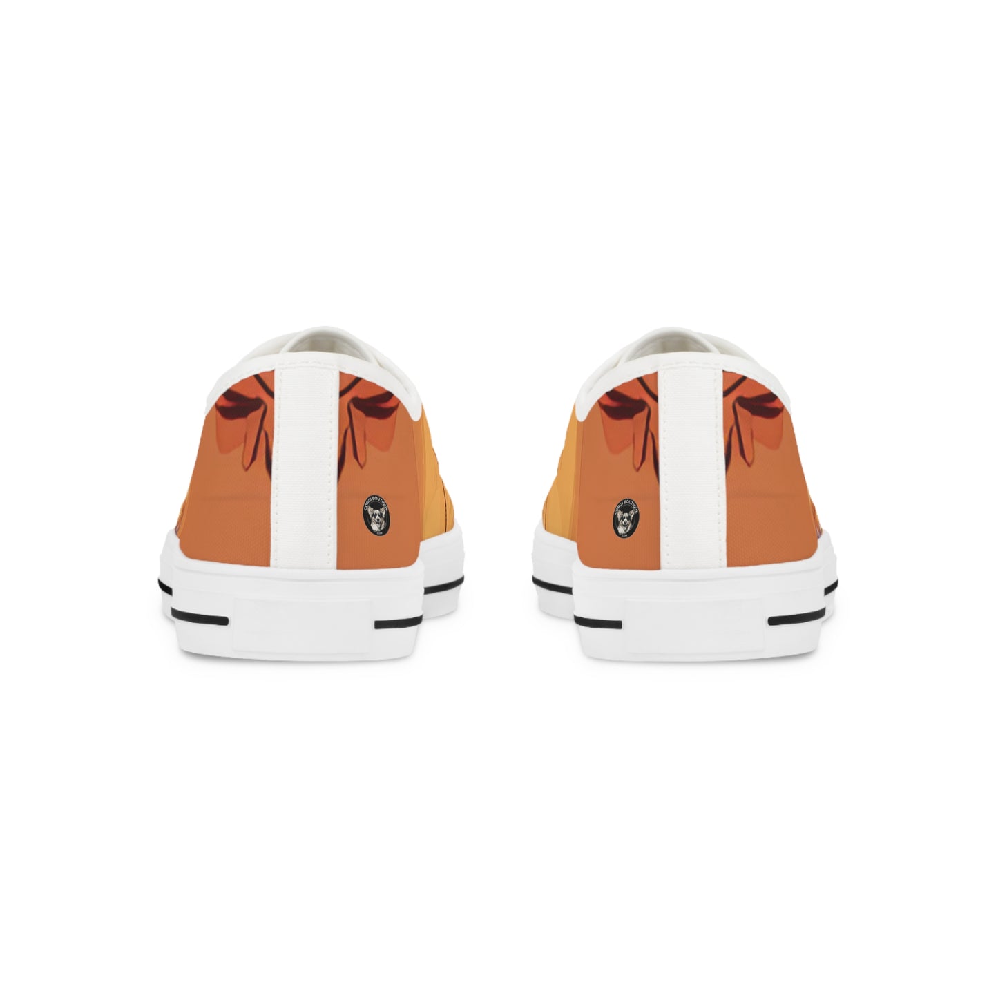 Cutie Patootie Men's Low Top Sneakers — Autumn Orange Canvas Casual Shoes