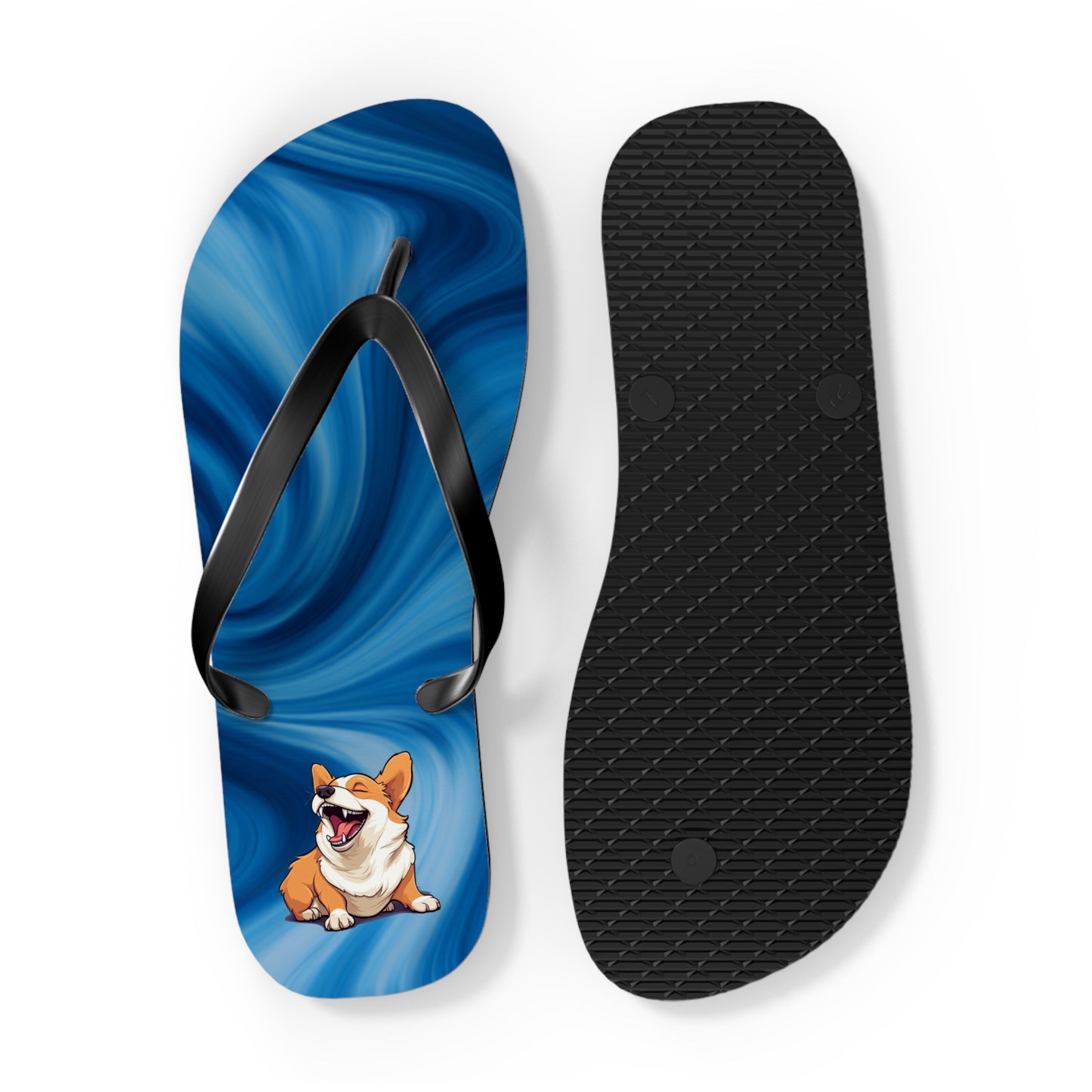 Comical Corgi Flip-Flops