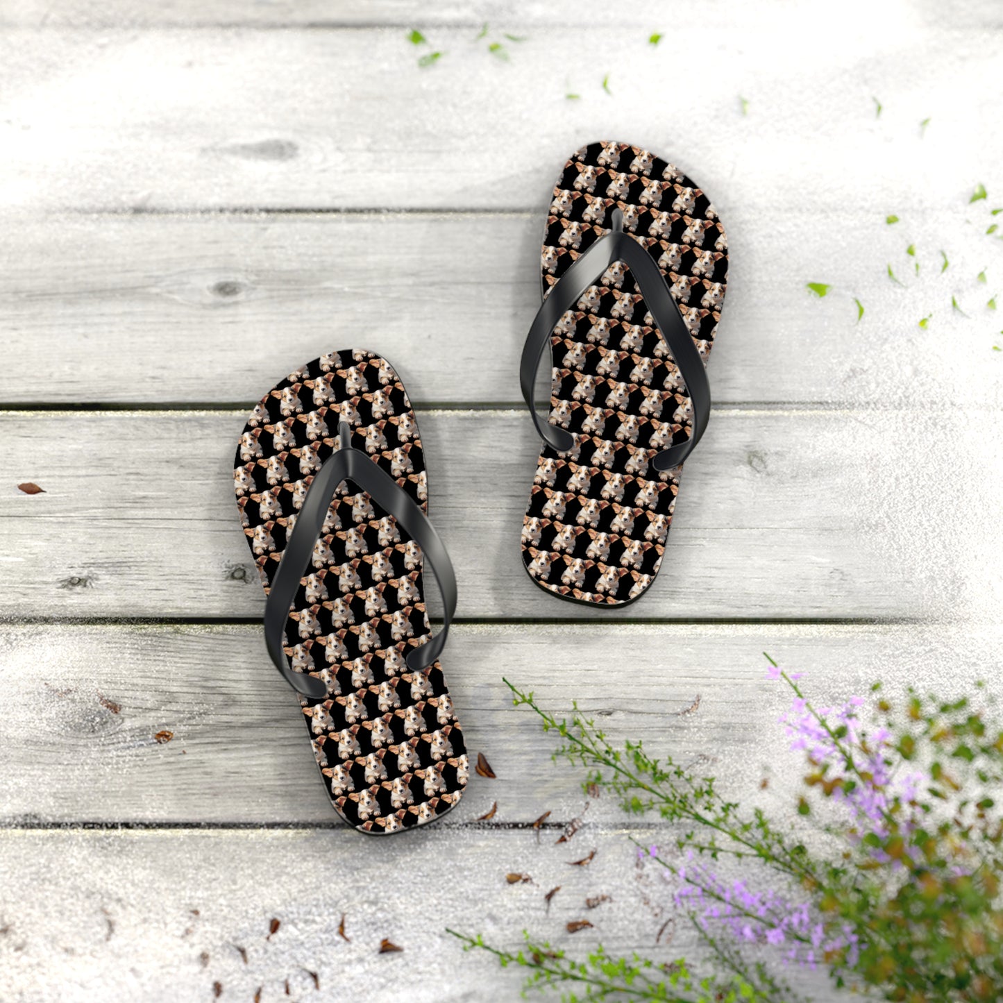 Puppy Love Mosaic Flip-Flops