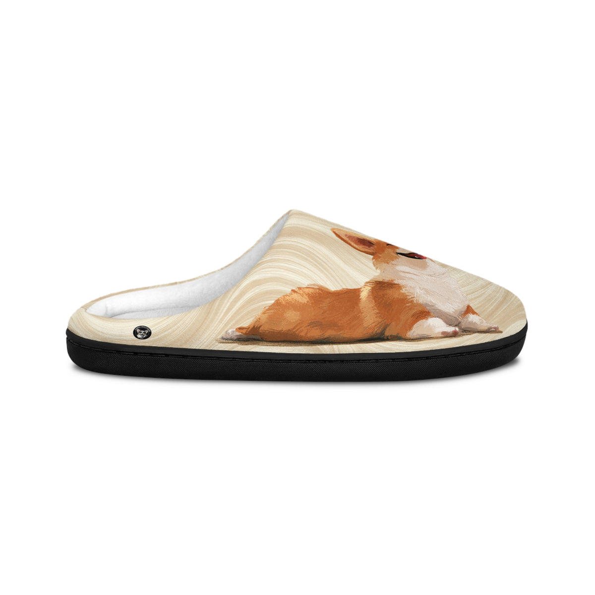 Giddy Sploot Women's Slippers - Creamy Champagne Corgi House Shoes