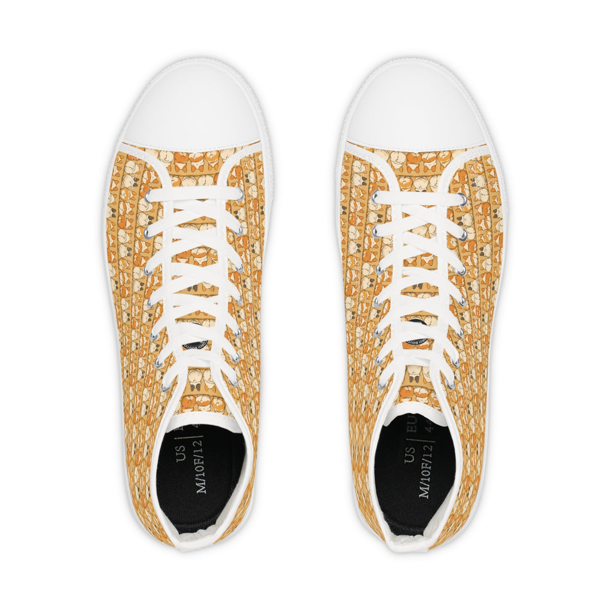 The Bottom Line Men's High-Top Sneakers - Corgi Fanny Formation on Toasted Amber Canvas