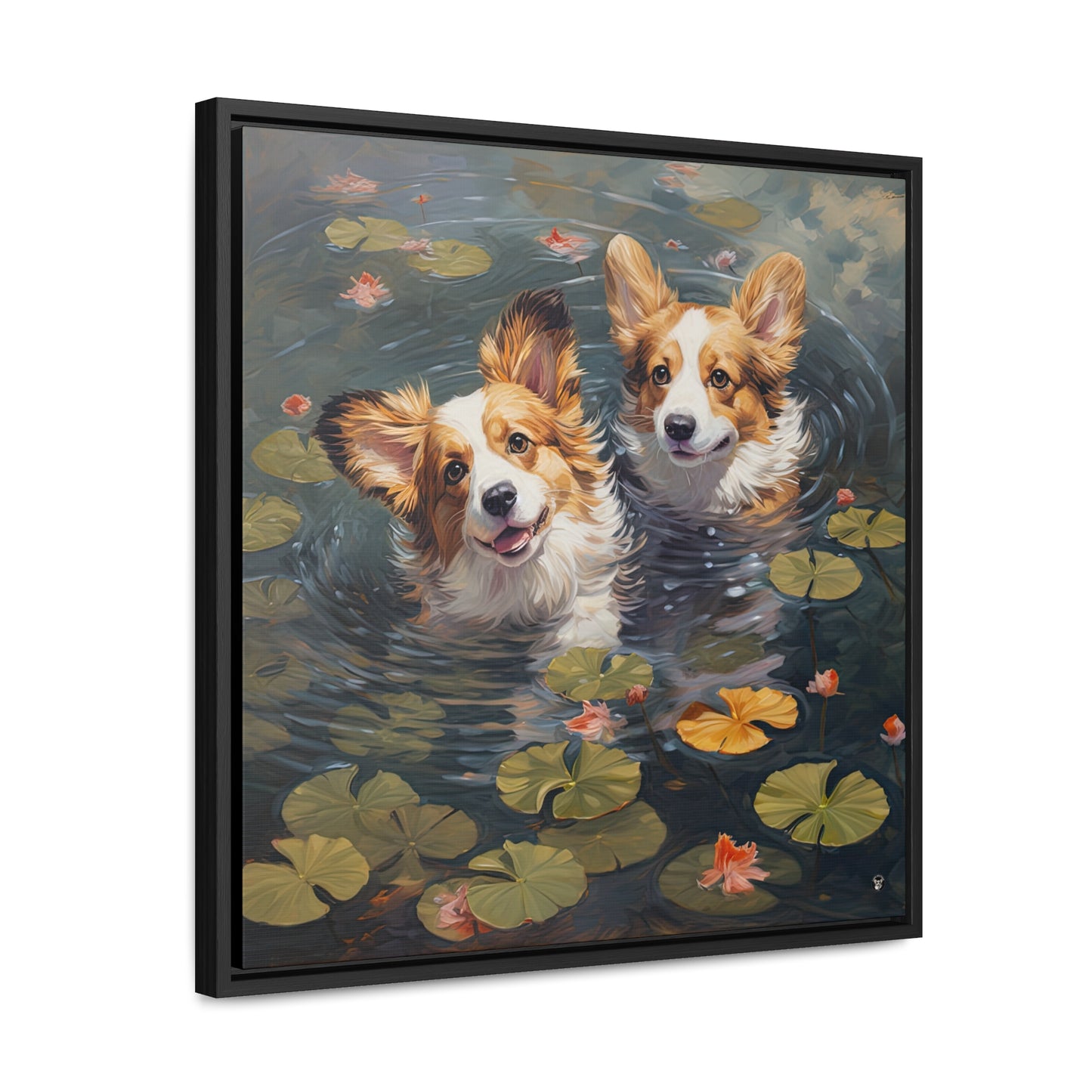 Pond Pups - Framed on Canvas