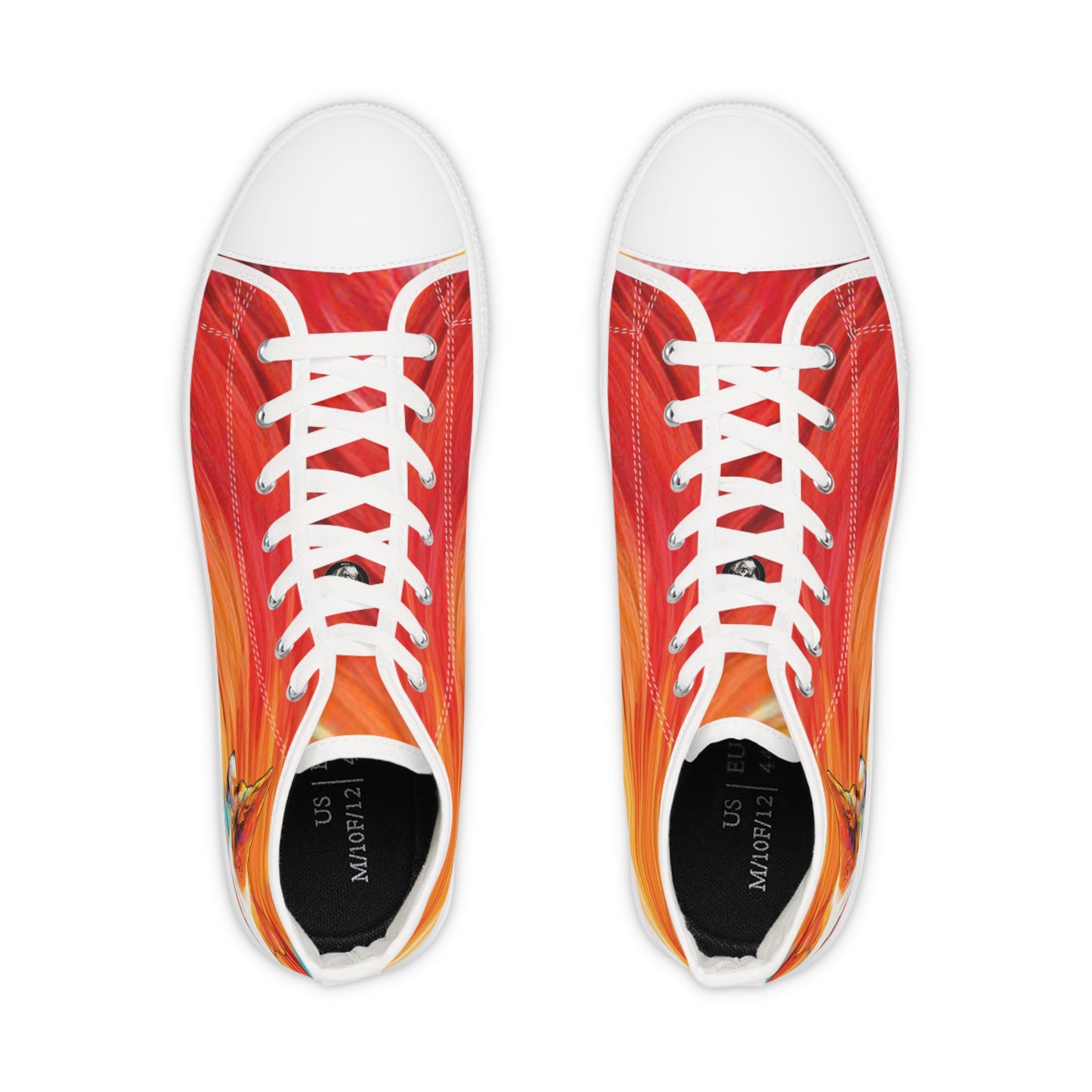 Peekaboo Corgi Vibrant Artistic Men's High Top Casual Canvas Sneakers