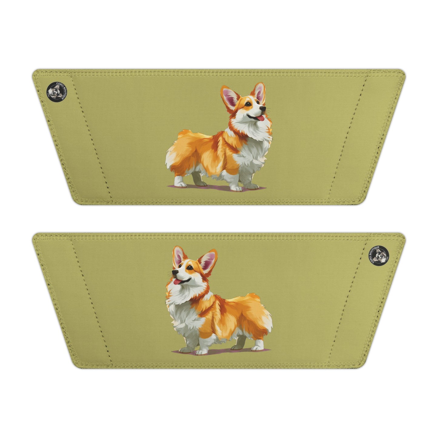 Classic Queen's Corgi Artistic Illustration Women's Khaki Slide Sandals - Casual Pool & Beach Slides