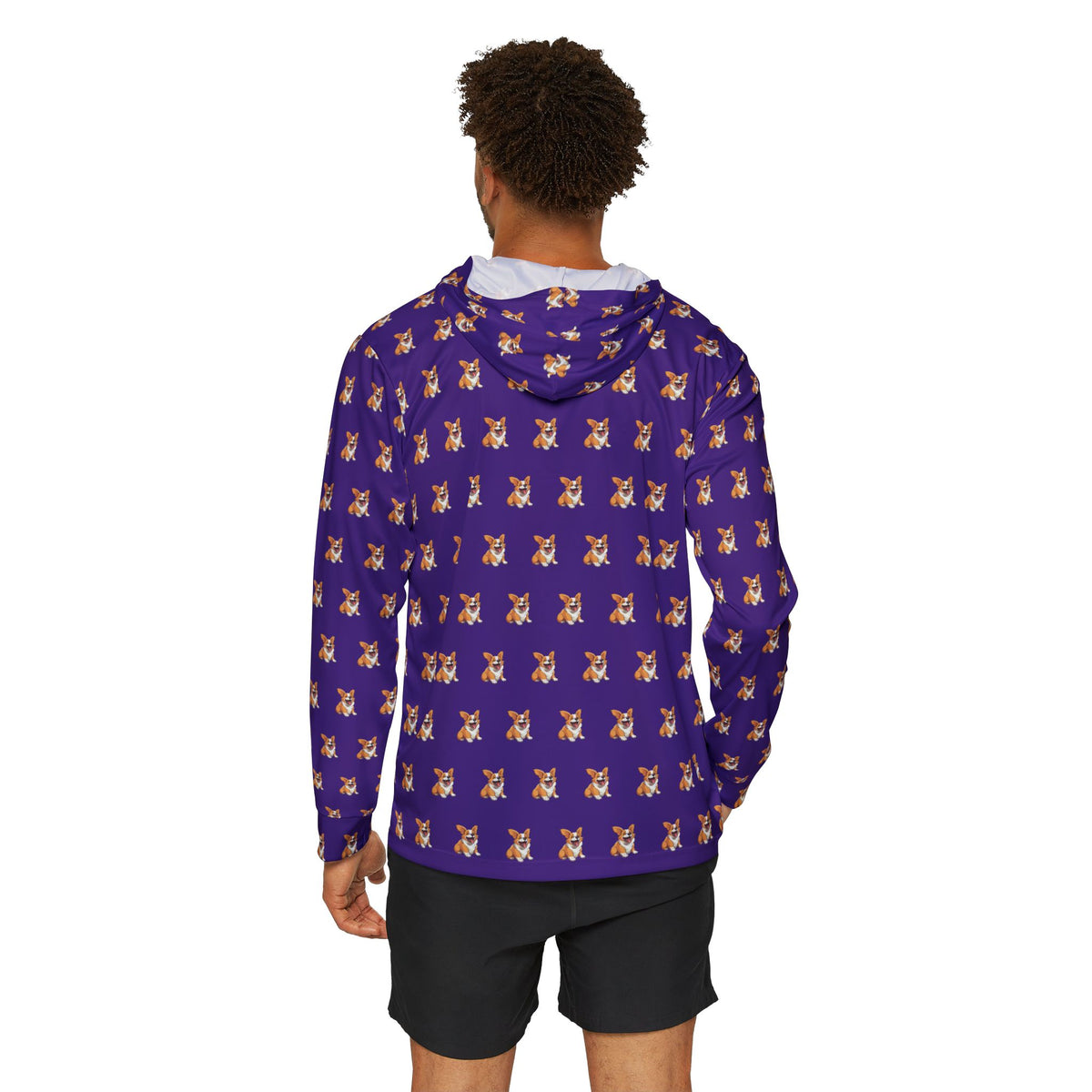 Jolly Jiggling Animated Corgi - Purple Light Hoodie