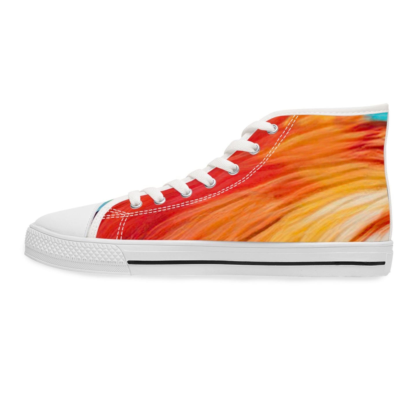 Peekaboo Corgi Vibrant Artistic Women's High Top Casual Canvas Sneakers