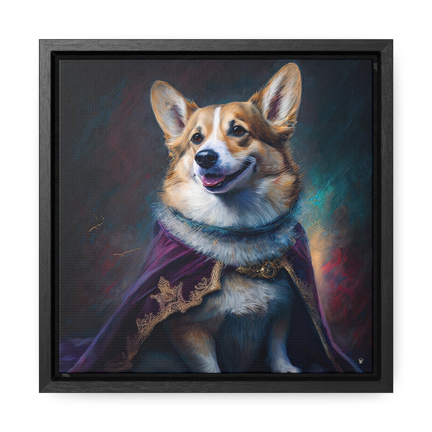 Corgi Royalty - Framed on Canvas
